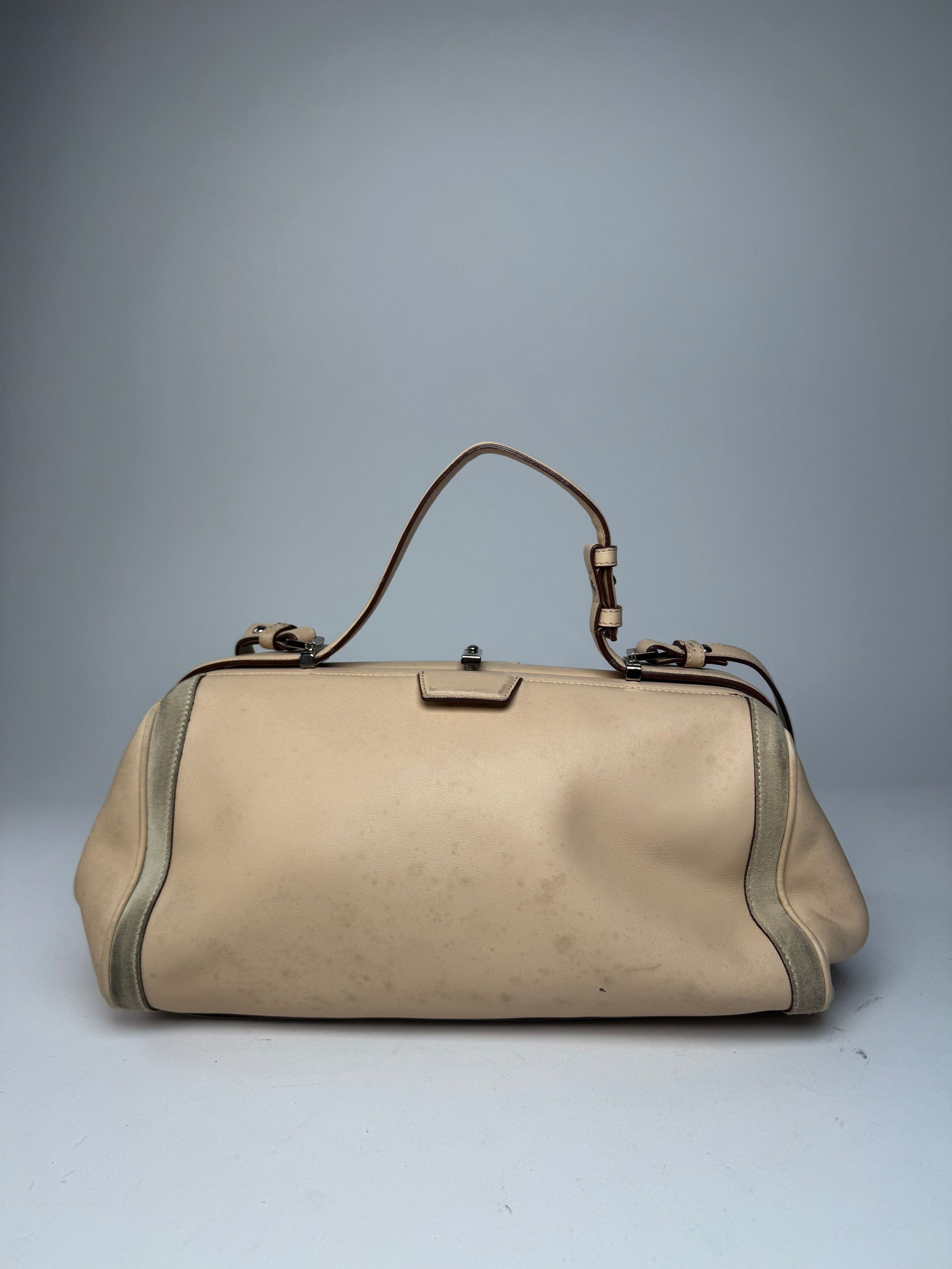 Salvatore Ferragamo Vintage 2Way leather / suede Handbag pink / grey Size ONE SIZE - 14 Thumbnail