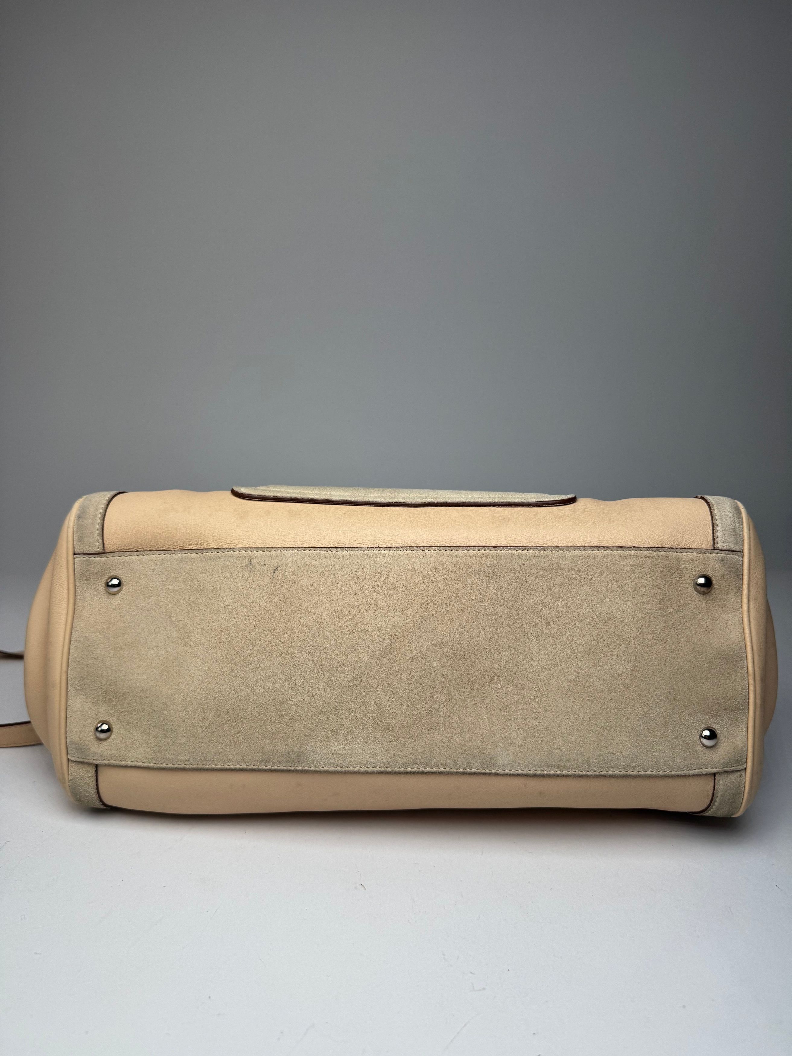 Salvatore Ferragamo Vintage 2Way leather / suede Handbag pink / grey Size ONE SIZE - 12 Thumbnail