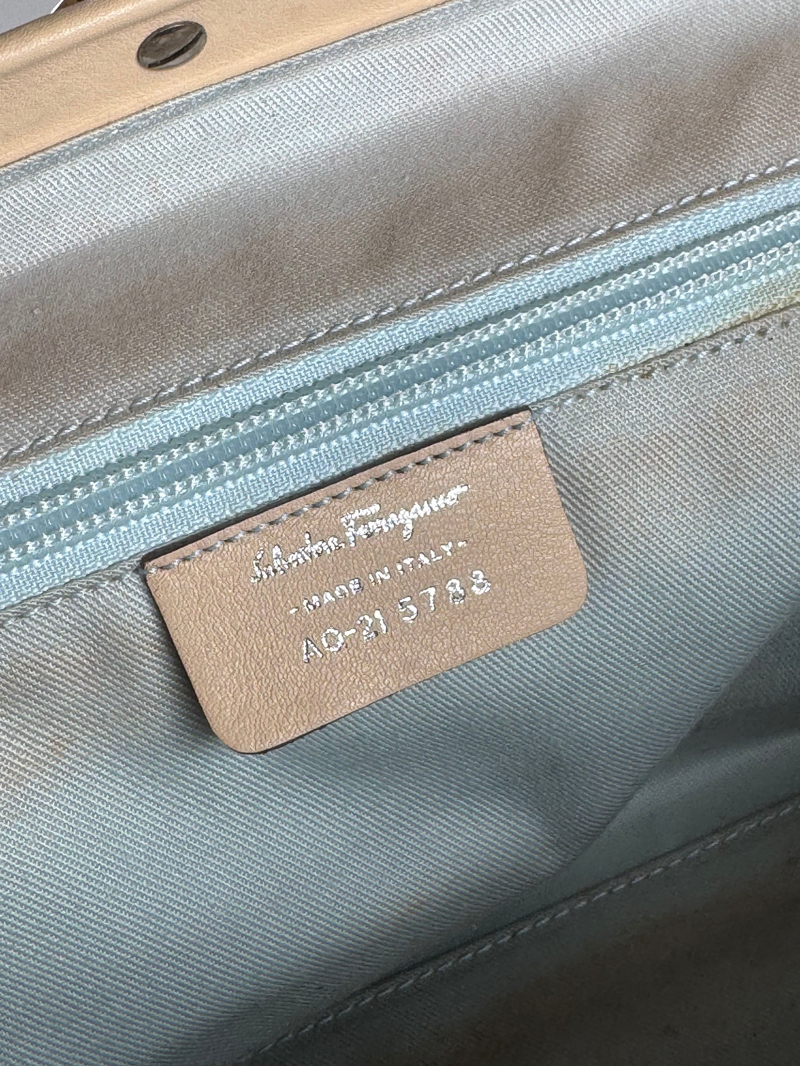 Salvatore Ferragamo Vintage 2Way leather / suede Handbag pink / grey Size ONE SIZE - 4 Thumbnail
