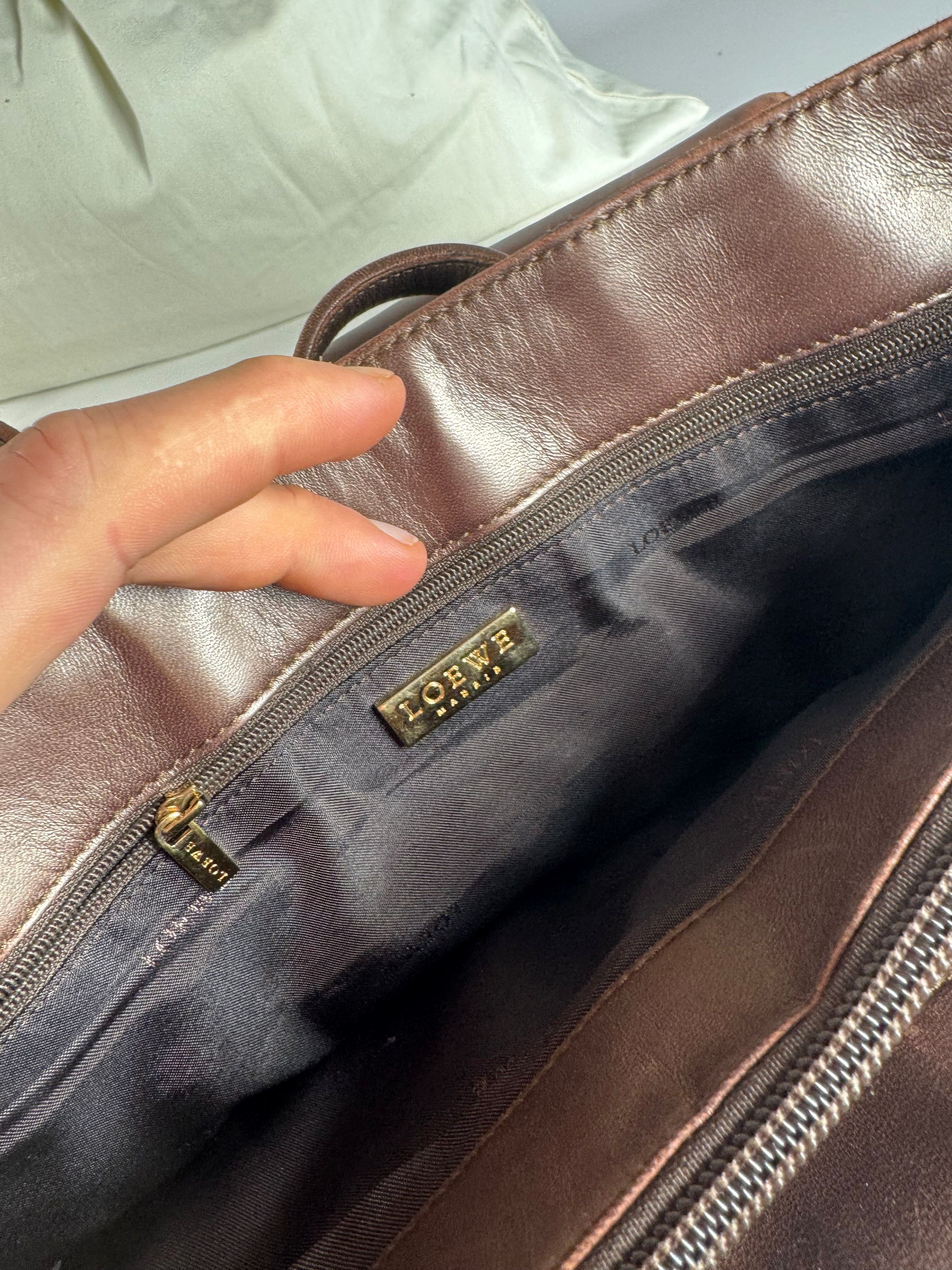 Loewe Vintage Madrid Leather Tote Bag Bronze Size ONE SIZE - 5 Thumbnail
