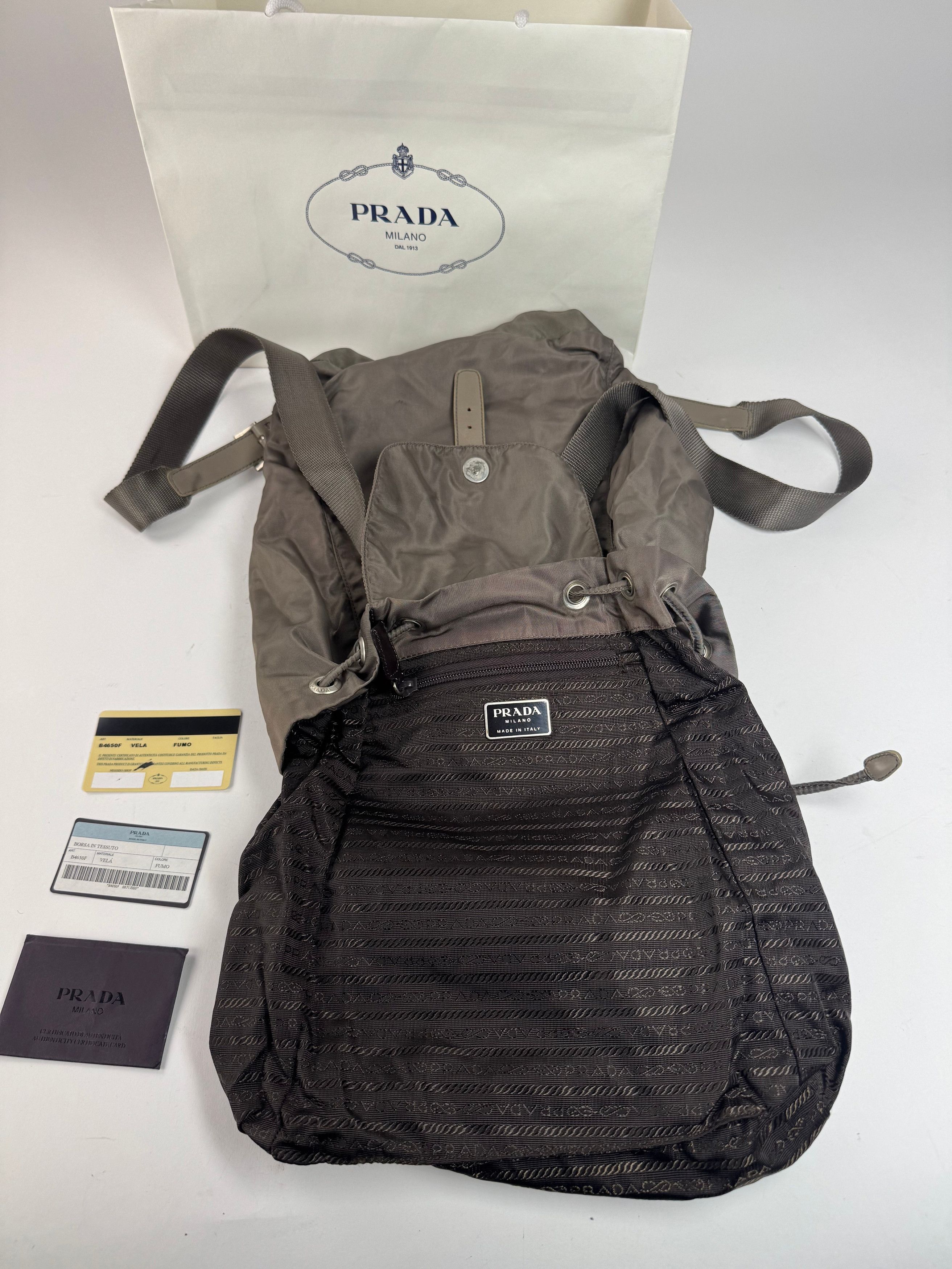 Prada Vintage Polyester Backpack Brown Size ONE SIZE - 3 Thumbnail