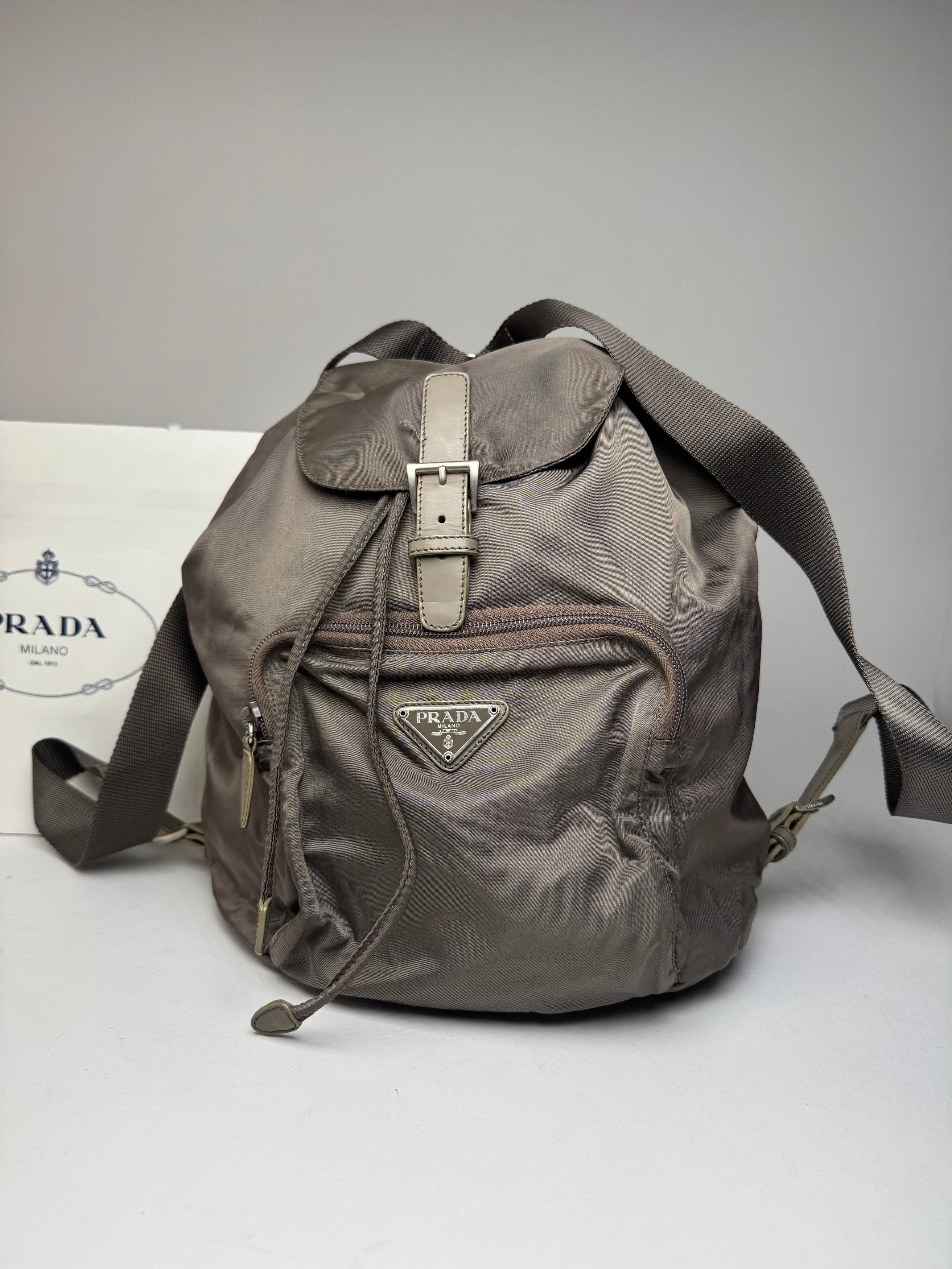 Prada Vintage Polyester Backpack Brown Size ONE SIZE - 6 Thumbnail