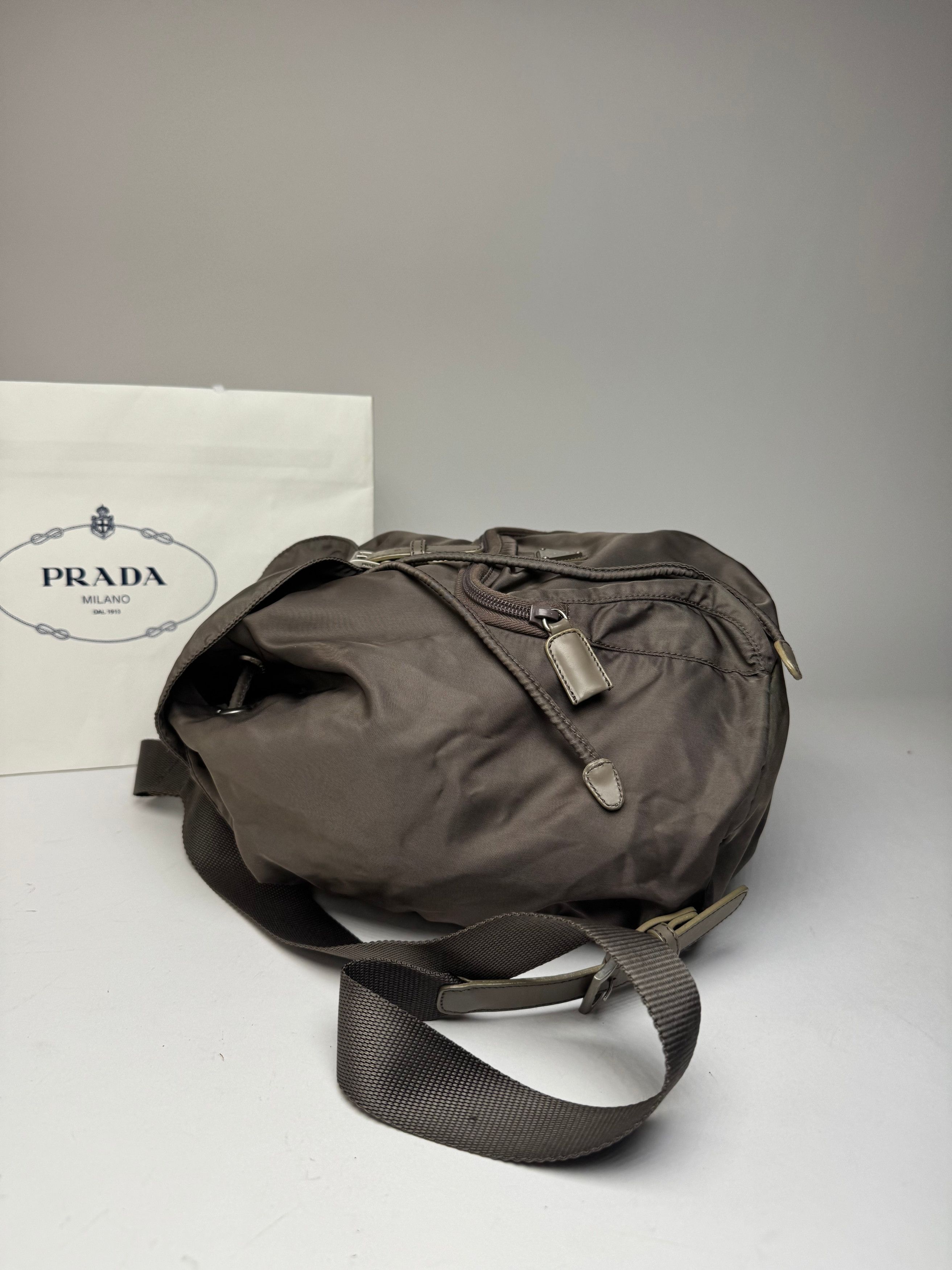 Prada Vintage Polyester Backpack Brown Size ONE SIZE - 7 Thumbnail