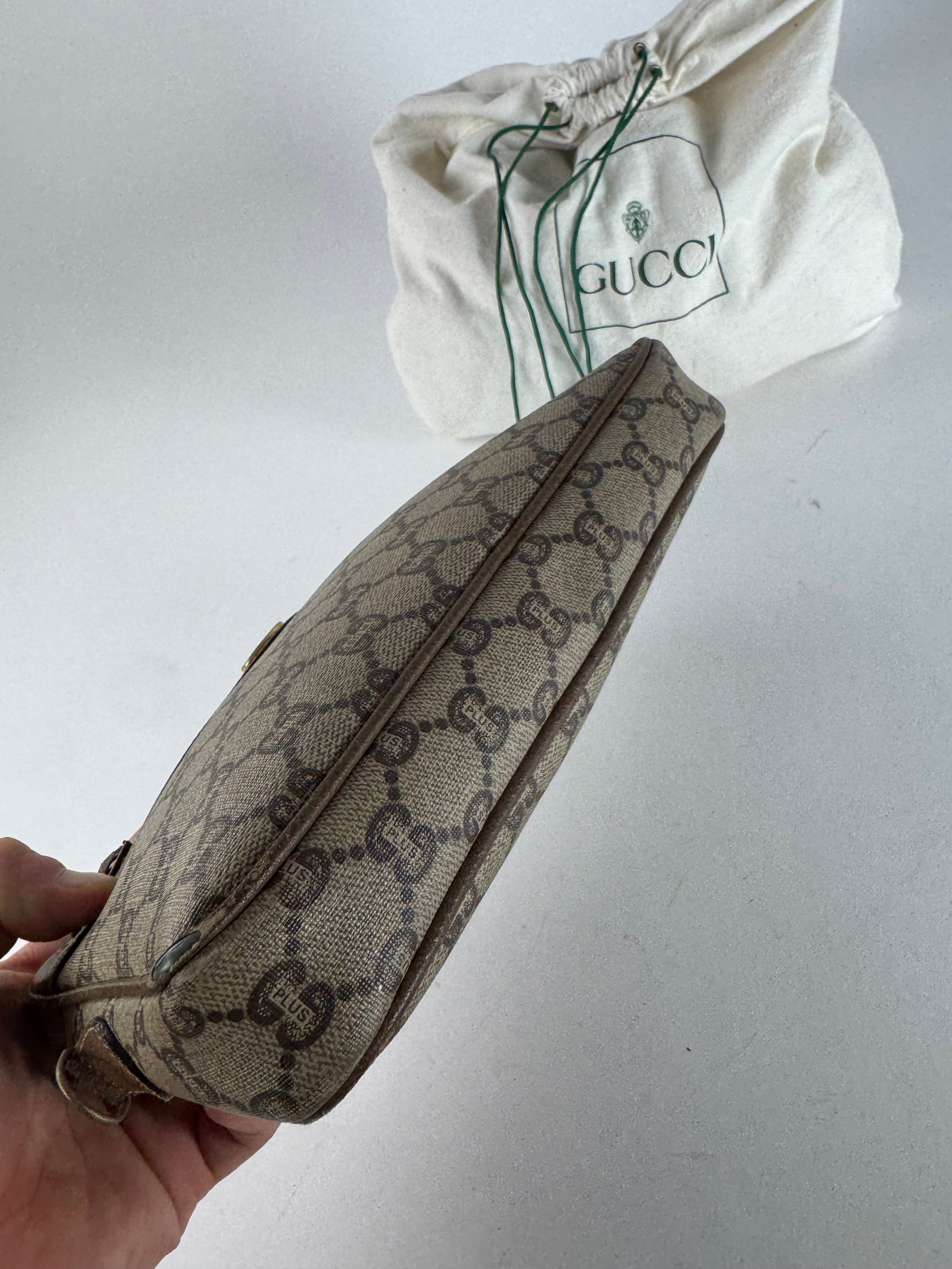 Gucci Vintage Monogram Leather Clutch Grey Brown Size ONE SIZE - 10 Thumbnail