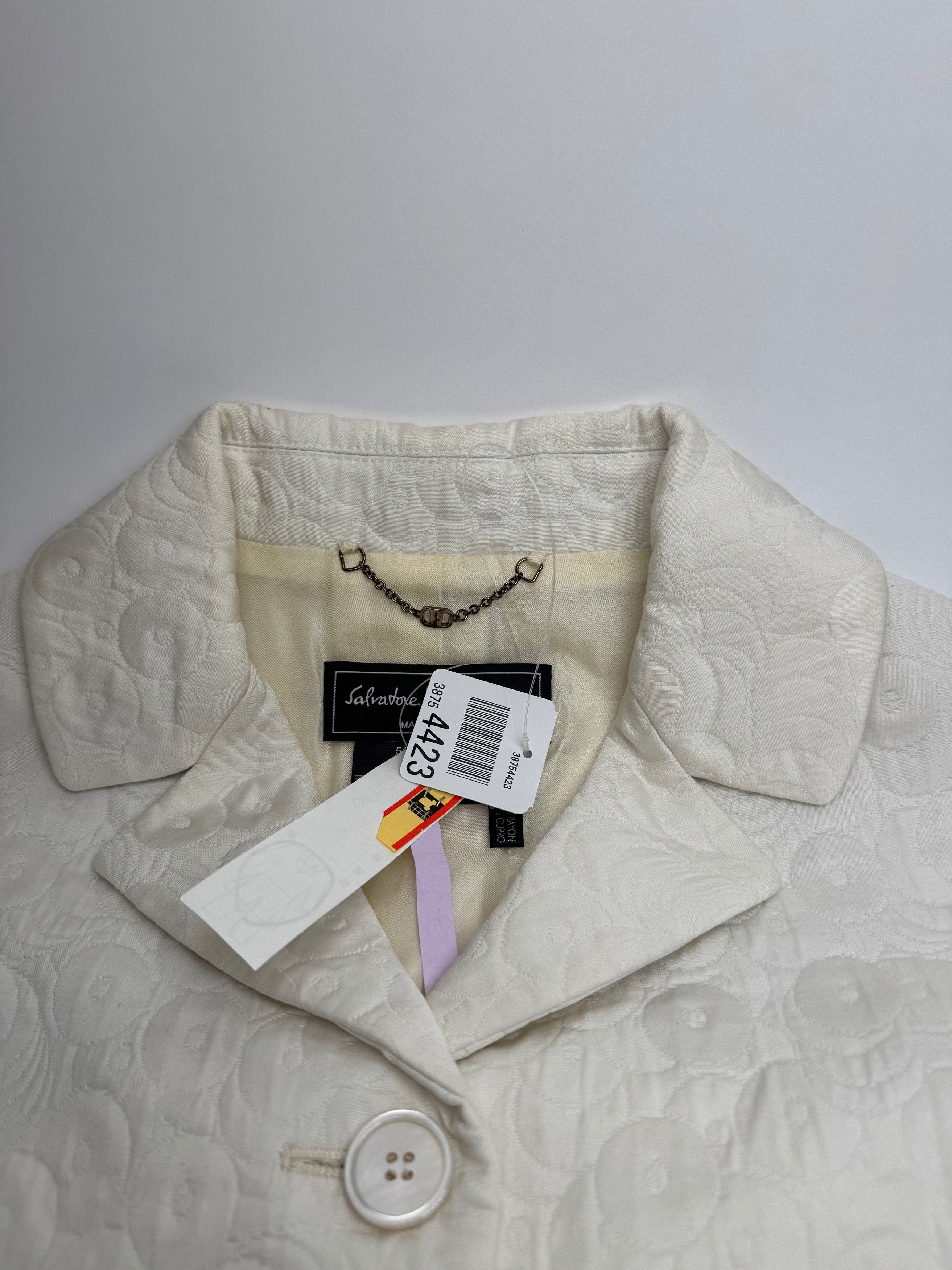 Salvatore Ferragamo Vintage Monogram Dress White M Size M / US 6-8 / IT 42-44 - 6 Thumbnail