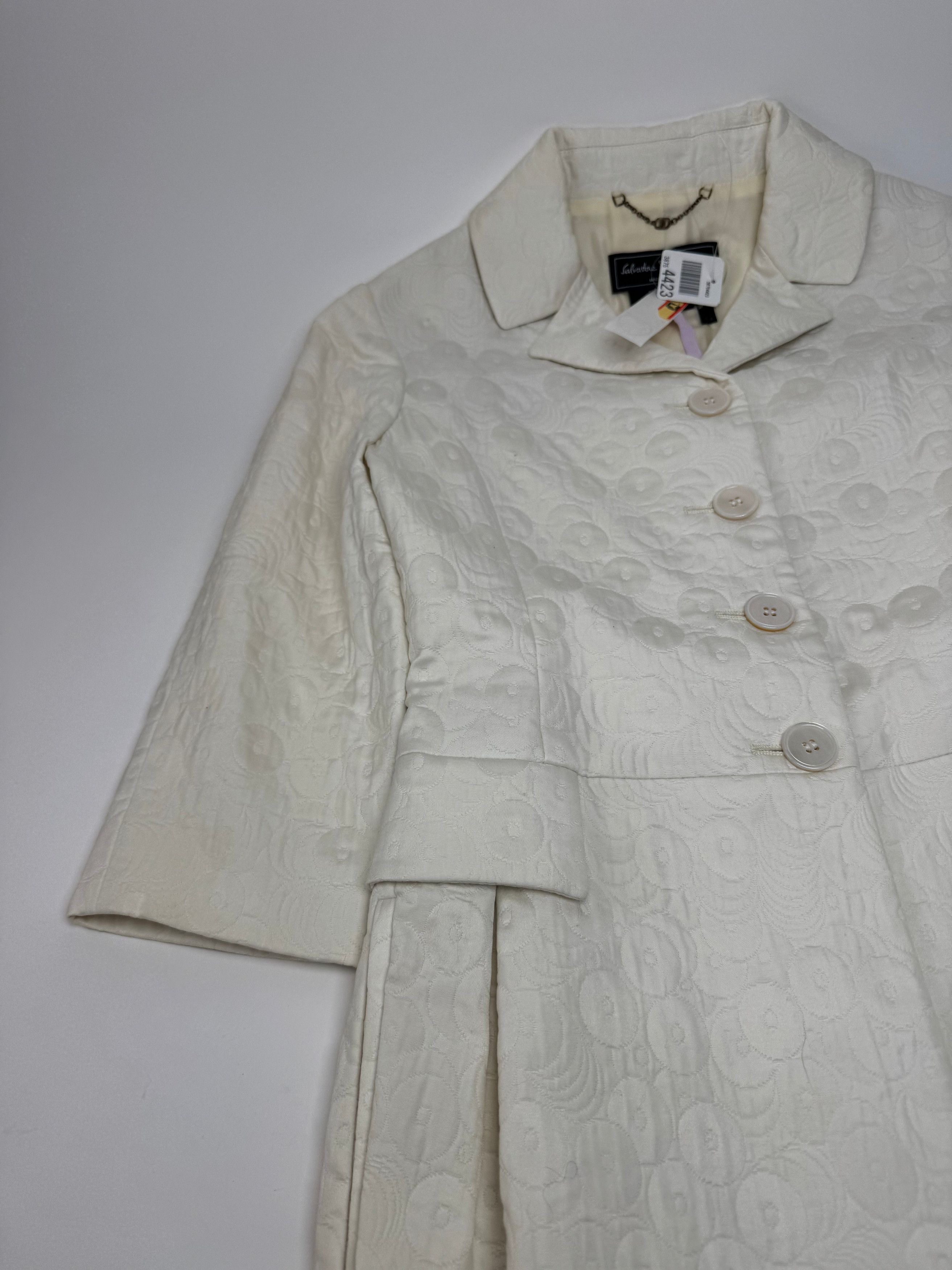 Salvatore Ferragamo Vintage Monogram Dress White M Size M / US 6-8 / IT 42-44 - 8 Thumbnail
