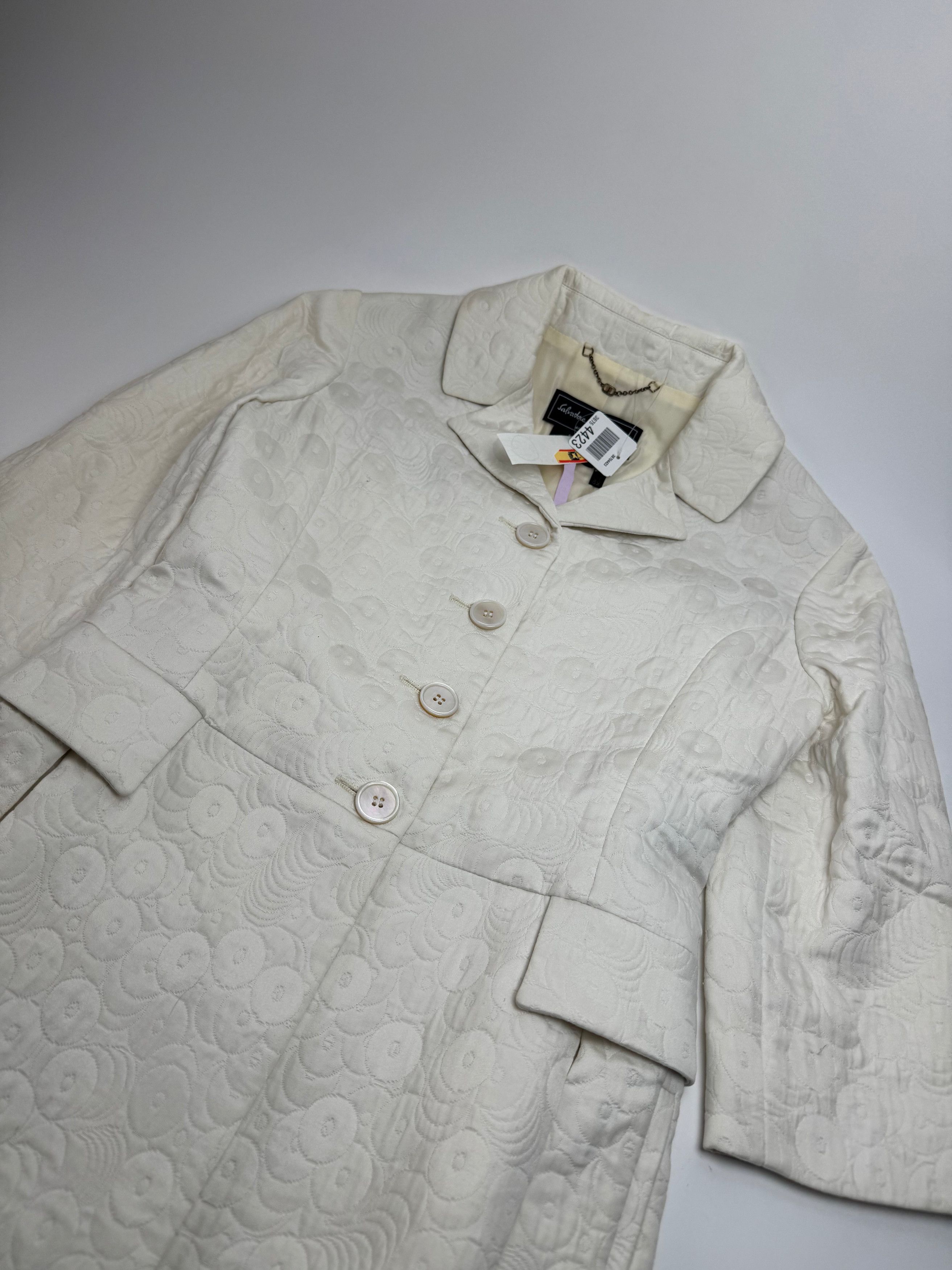 Salvatore Ferragamo Vintage Monogram Dress White M Size M / US 6-8 / IT 42-44 - 5 Thumbnail