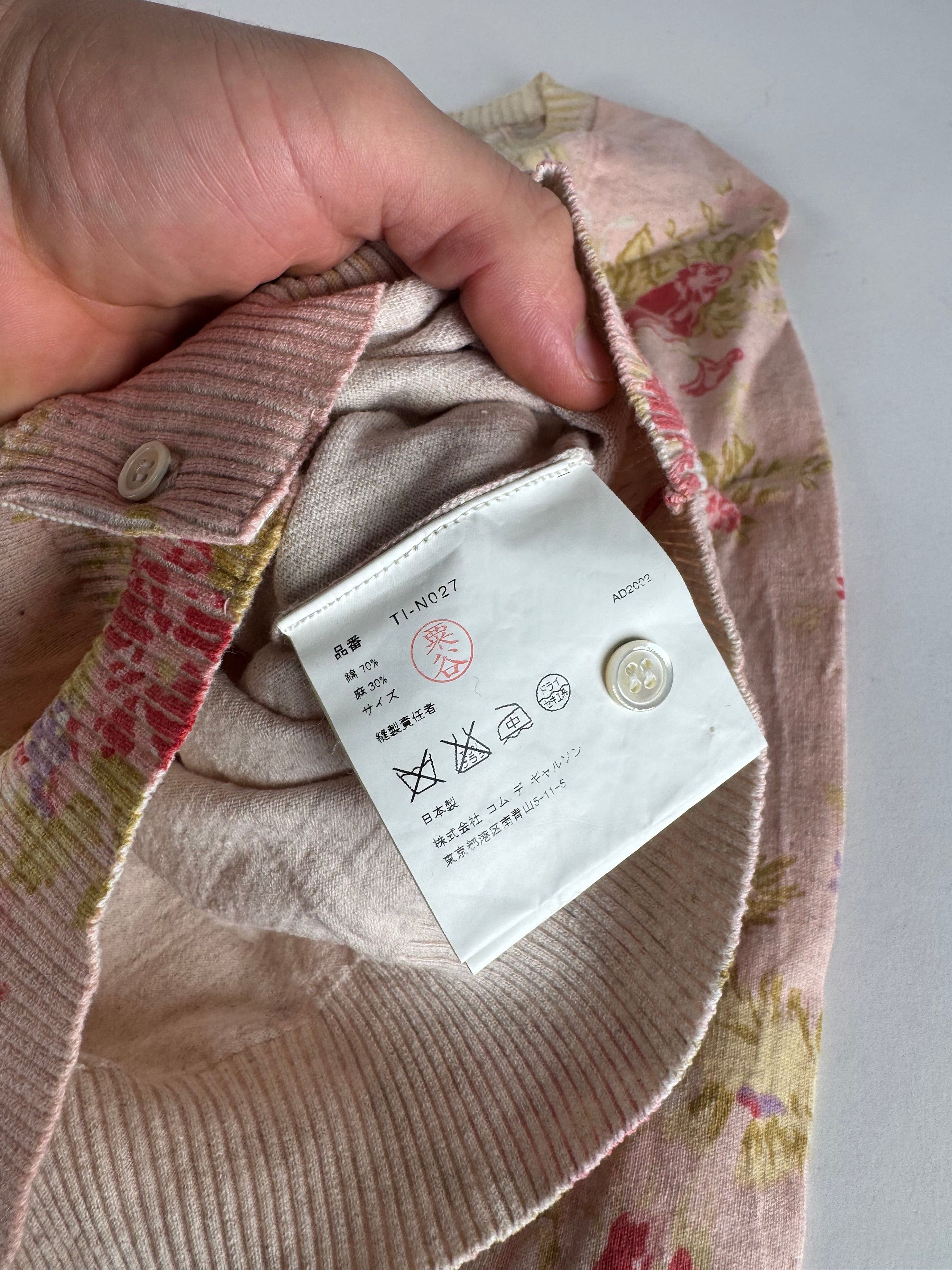 Comme des Garcons Vintage Comme Des Garçons floral Cardigan Pink Size M / US 6-8 / IT 42-44 - 8 Thumbnail