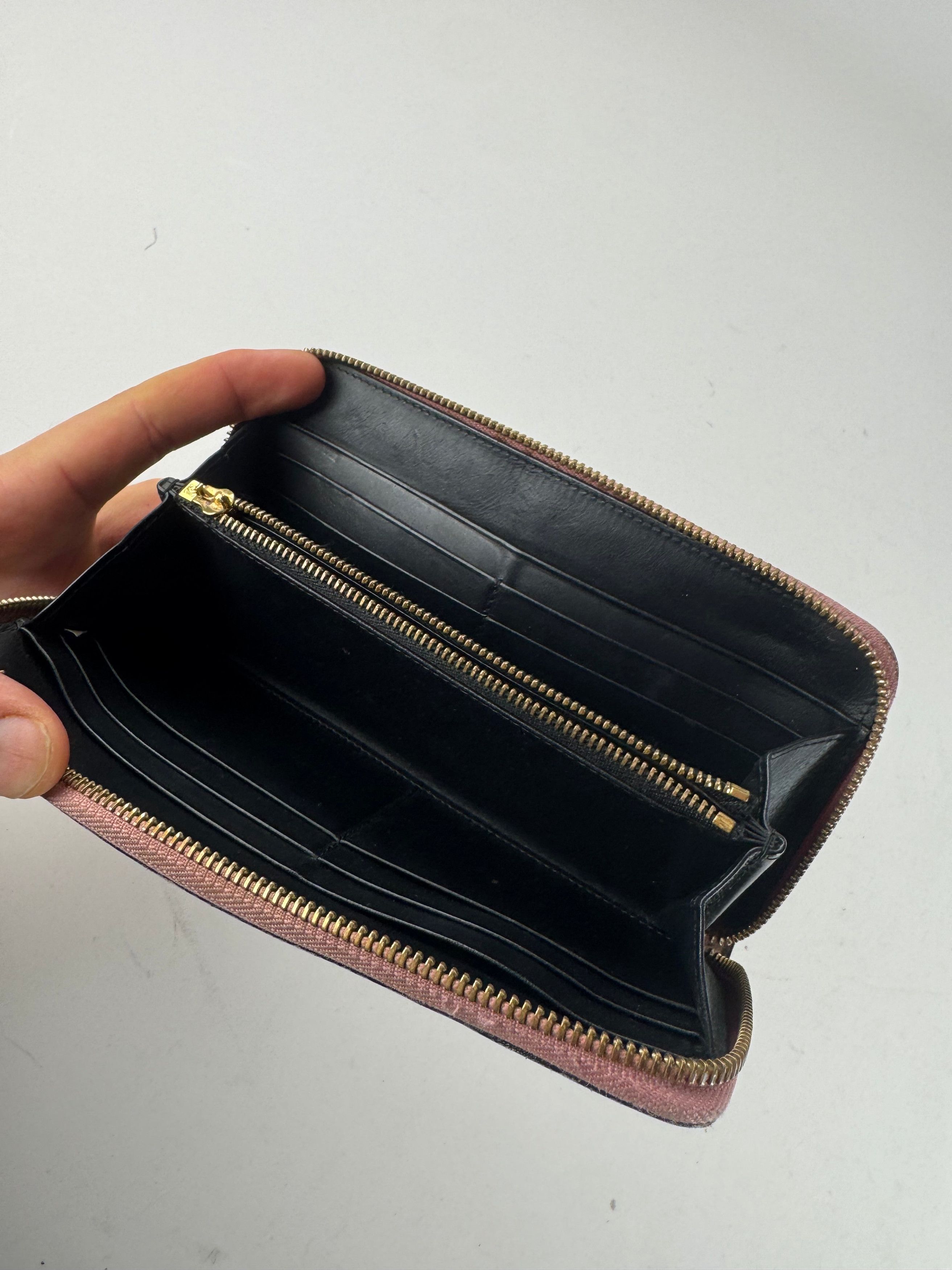 Loewe Vintage Madrid Zippy Leather monogram Wallet Pink Size ONE SIZE - 4 Thumbnail