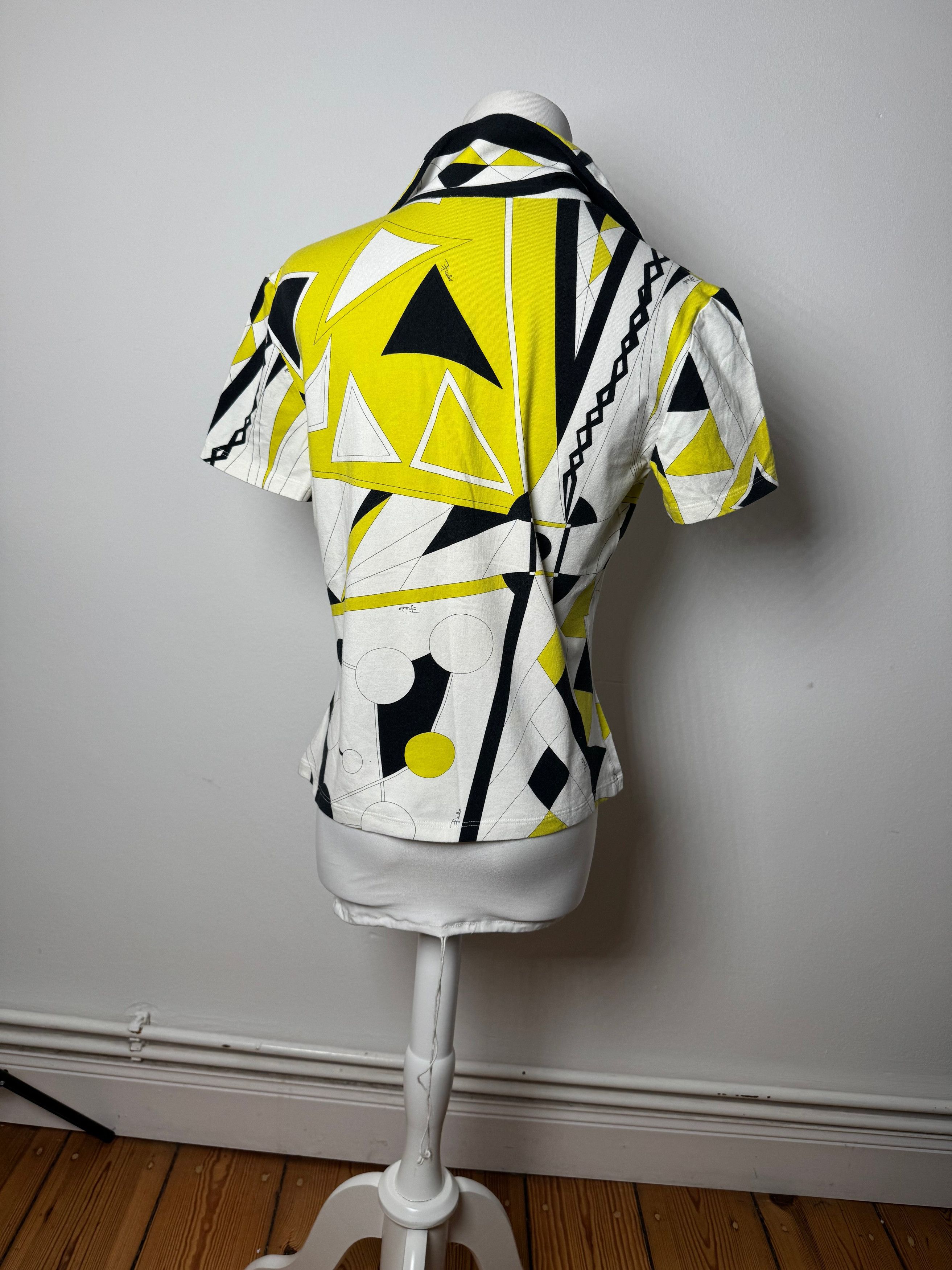 Emilio Pucci Vintage Top White Yellow Black Size M / US 6-8 / IT 42-44 - 3 Thumbnail