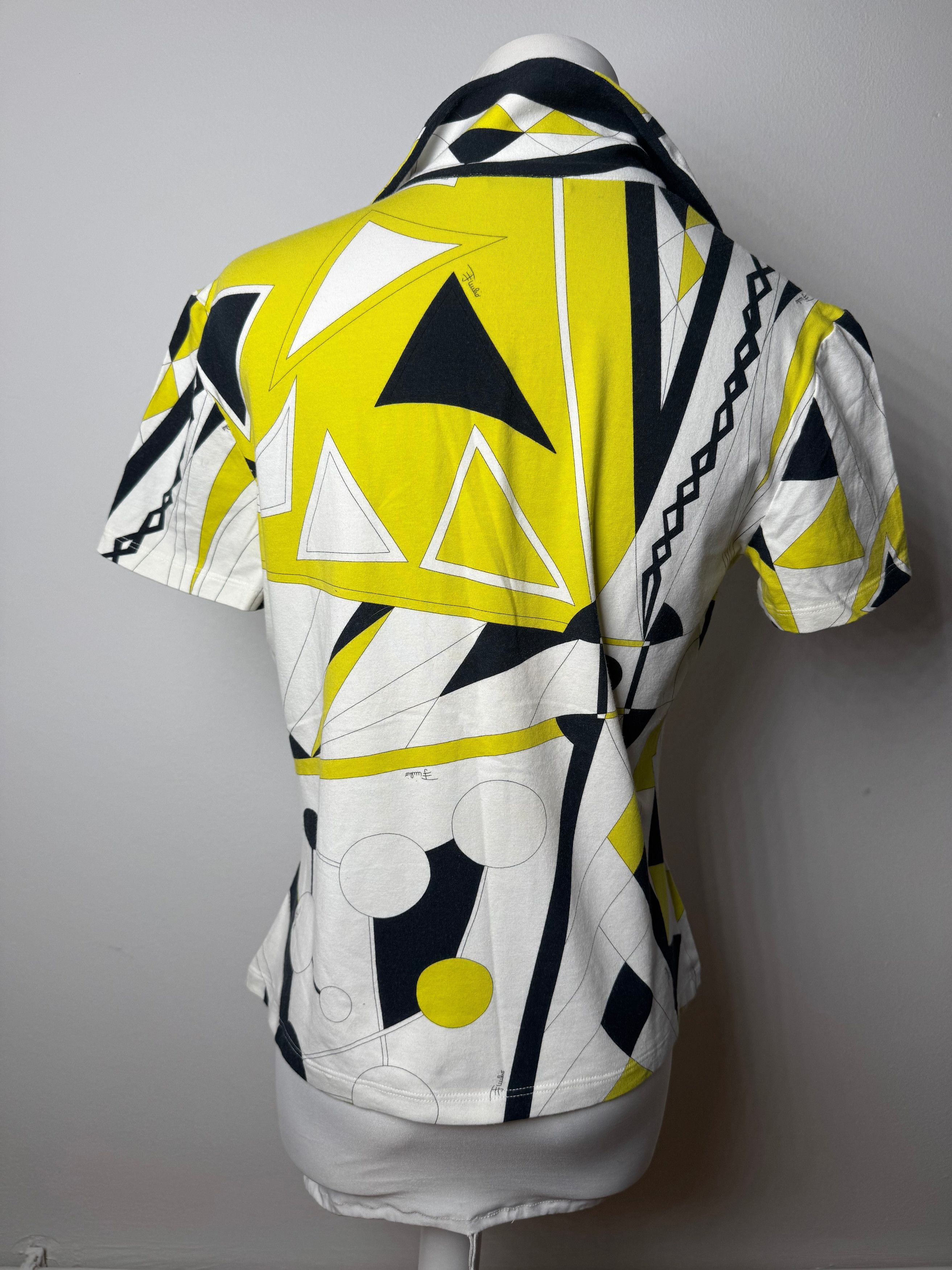 Emilio Pucci Vintage Top White Yellow Black Size M / US 6-8 / IT 42-44 - 11 Thumbnail