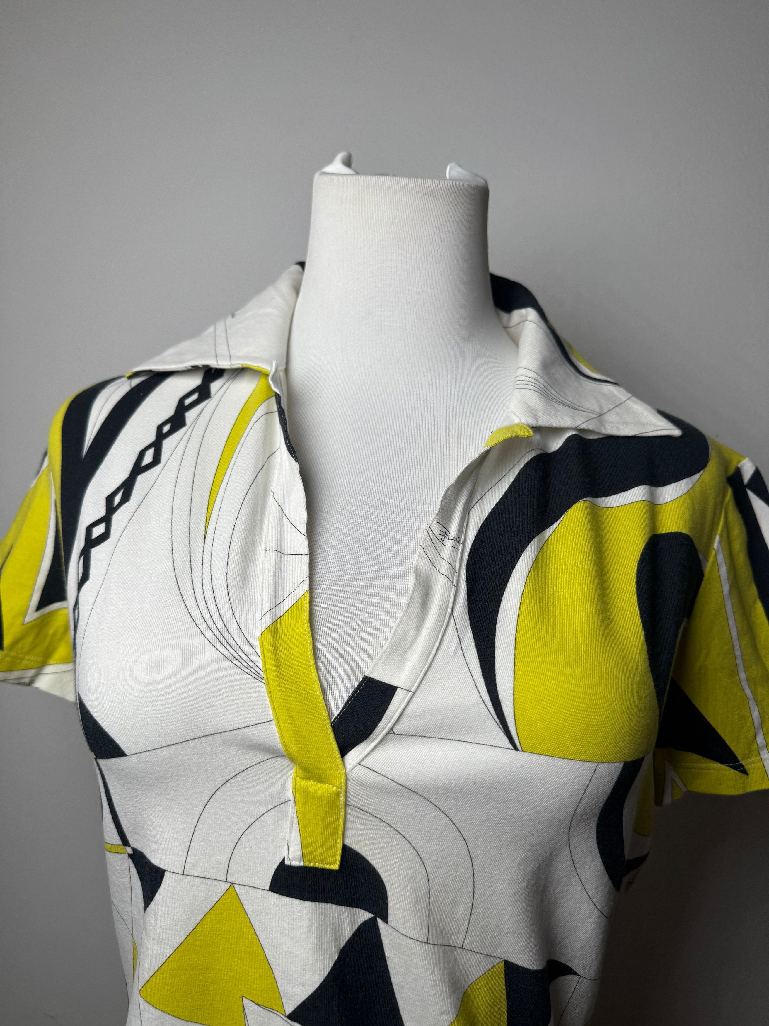 Emilio Pucci Vintage Top White Yellow Black Size M / US 6-8 / IT 42-44 - 10 Thumbnail