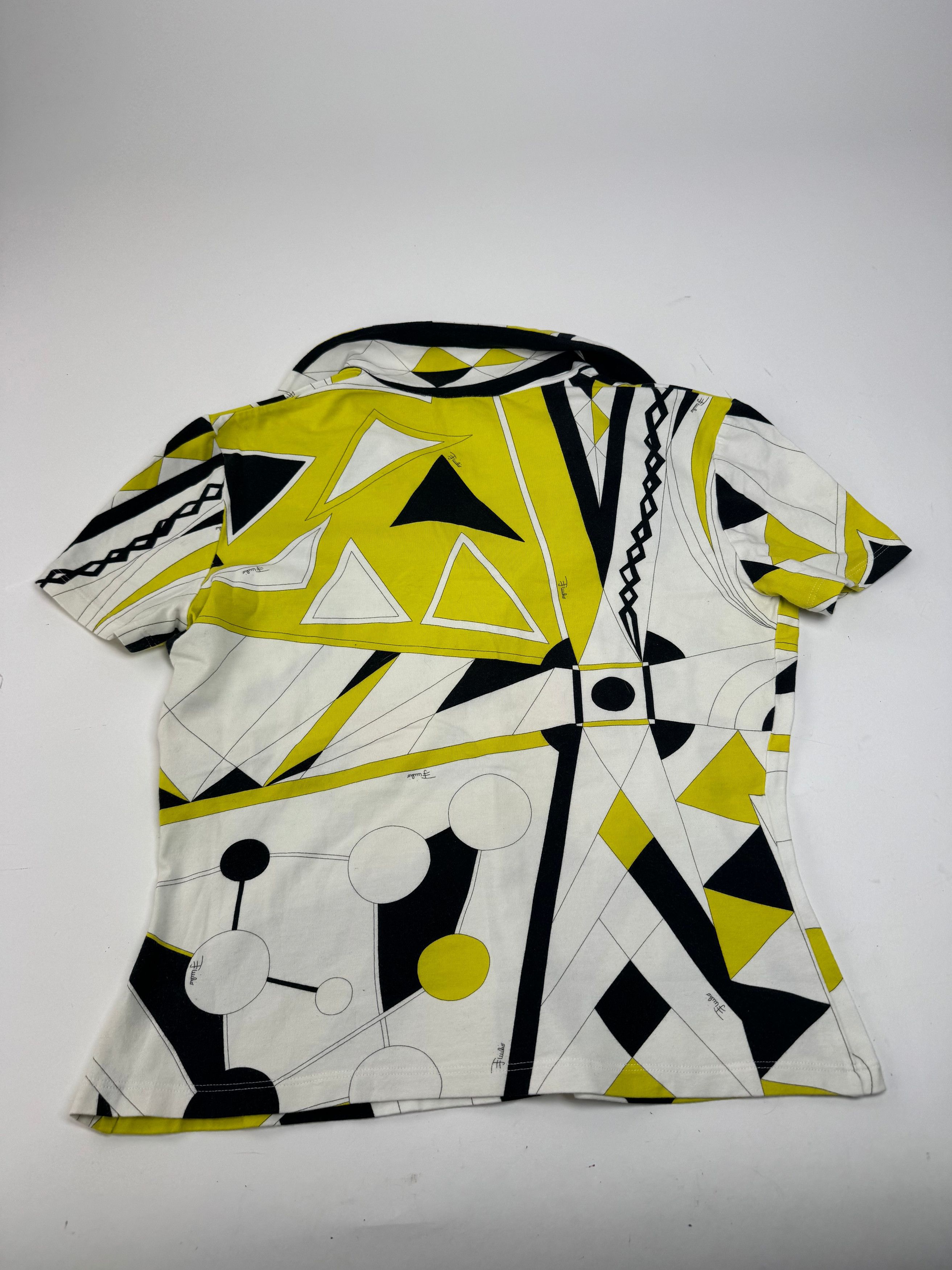 Emilio Pucci Vintage Top White Yellow Black Size M / US 6-8 / IT 42-44 - 7 Thumbnail