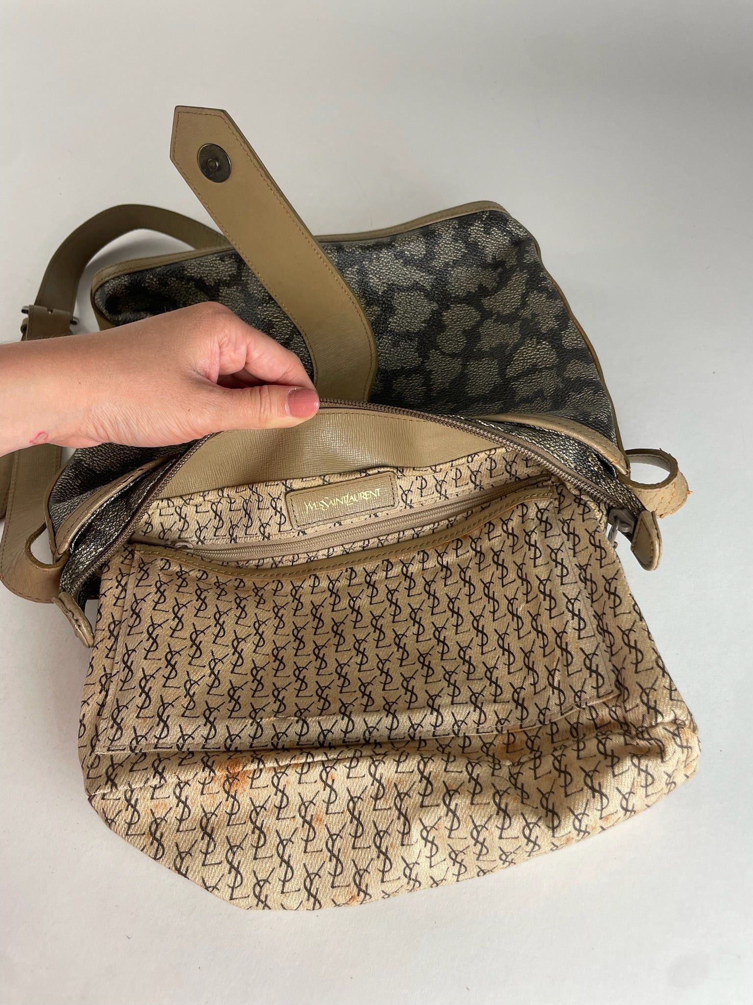Other Vintage Yves Saint Laurent Stone Patternd Leather Multiway B Size ONE SIZE - 7 Thumbnail
