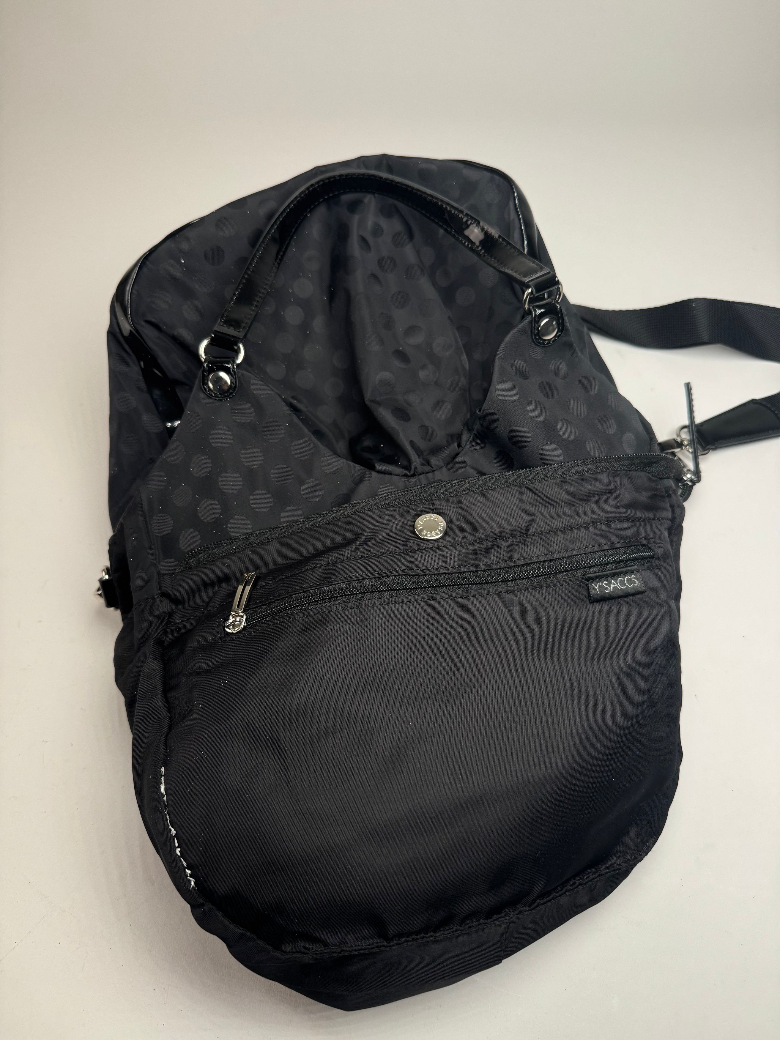 Yohji Yamamoto Vintage Y-Saccs Polkadot polyester Handbag Black Size ONE SIZE - 3 Thumbnail