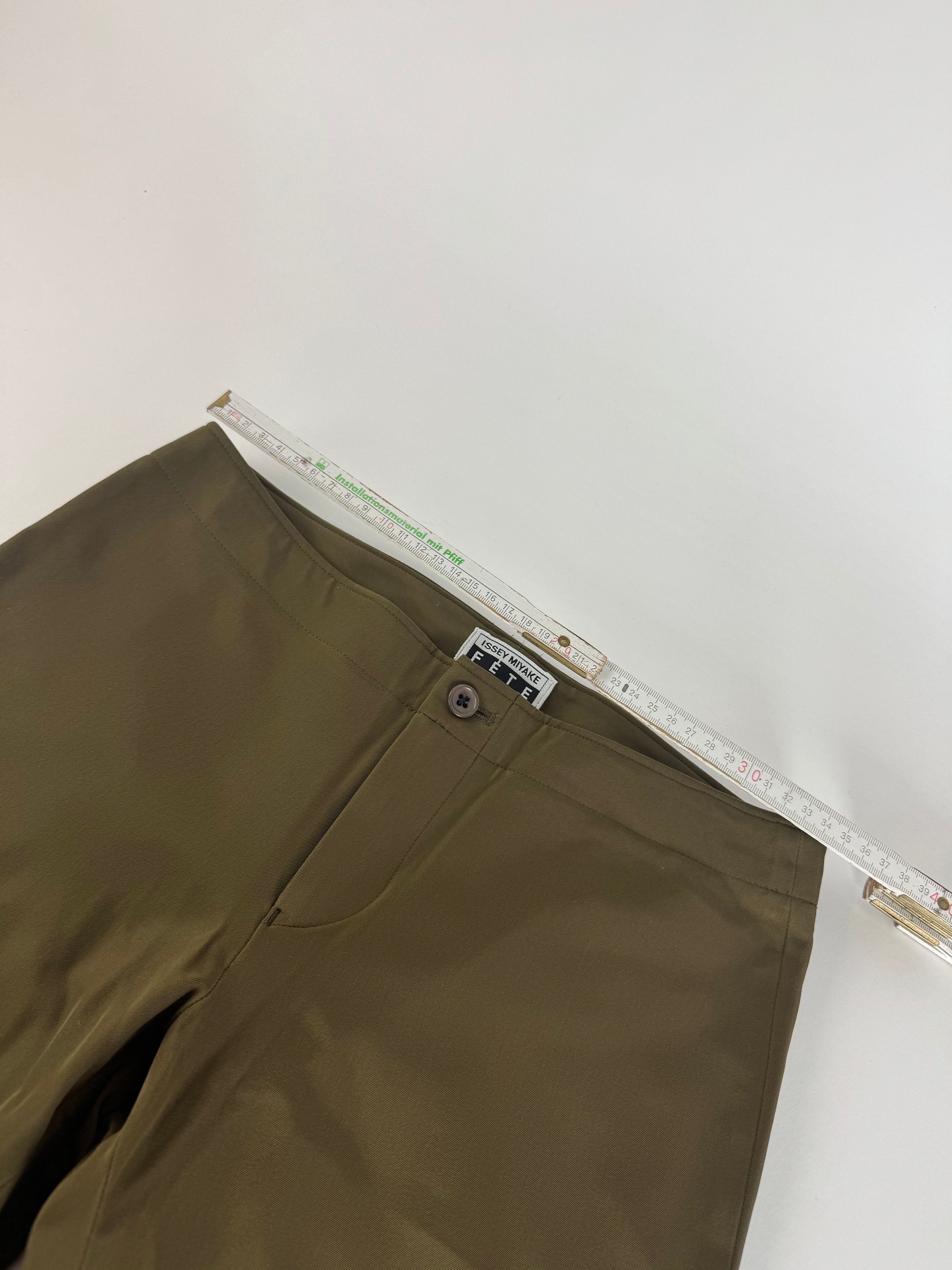 Issey Miyake Vintage Polyester Pants Khaki 1 Size 27" / US 4 / IT 40 - 10 Thumbnail