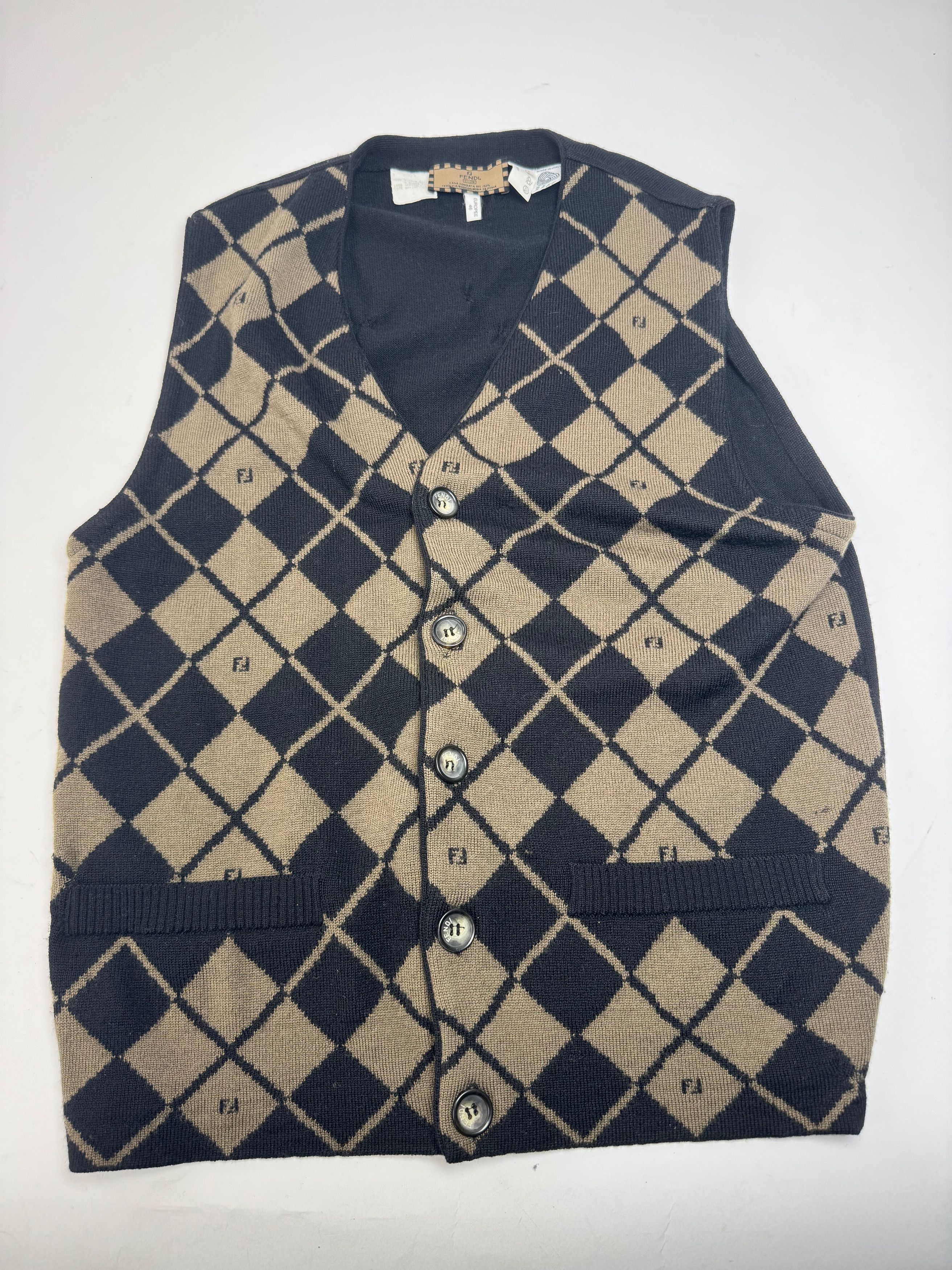 Fendi Vintage Wool West Black Brown L/XL Size XL / US 12-14 / IT 48-50 - 5 Thumbnail