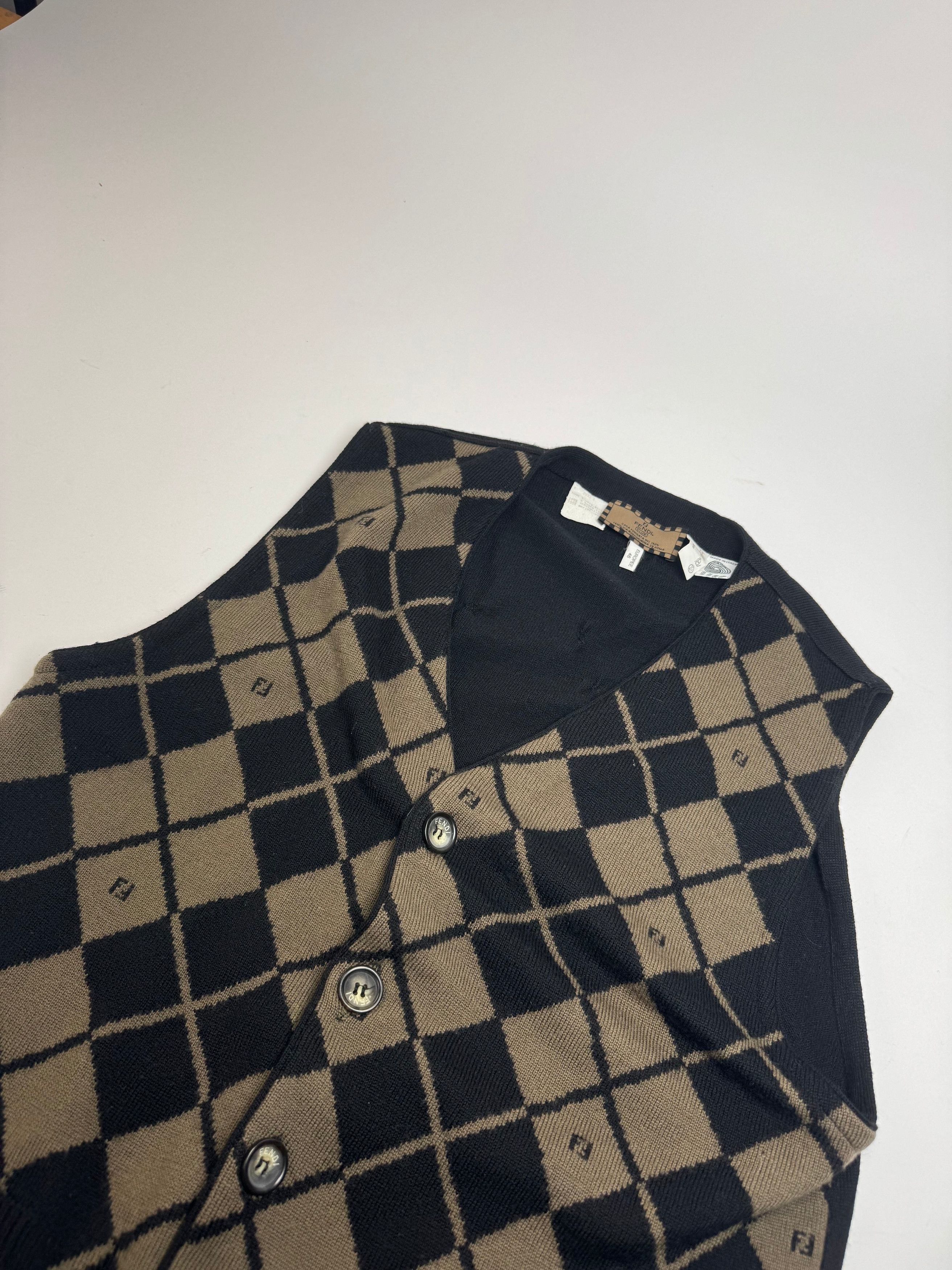 Fendi Vintage Wool West Black Brown L/XL Size XL / US 12-14 / IT 48-50 - 7 Thumbnail