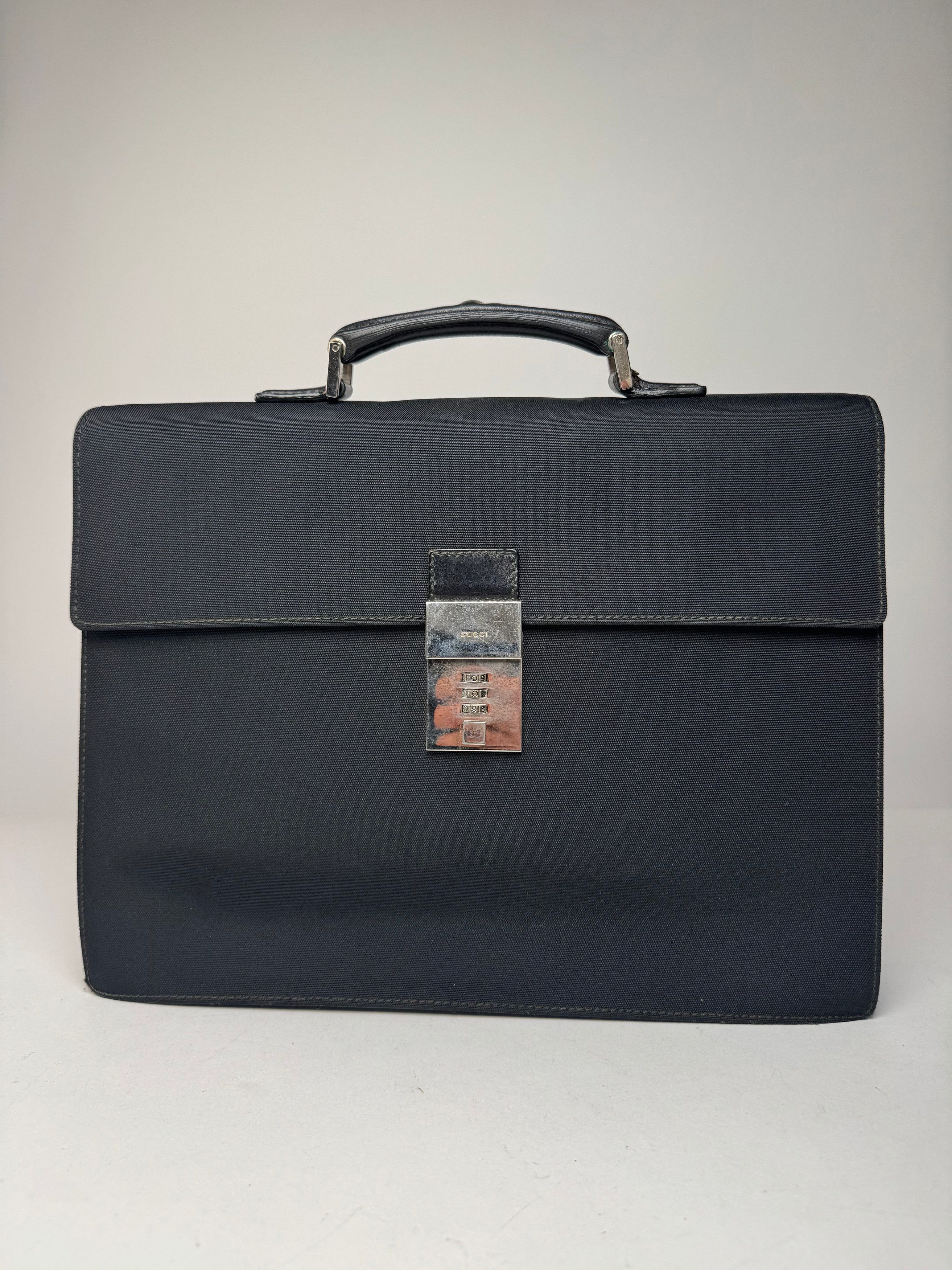 Gucci Vintage Polyester Leather Briefcase Black Size ONE SIZE - 15 Thumbnail