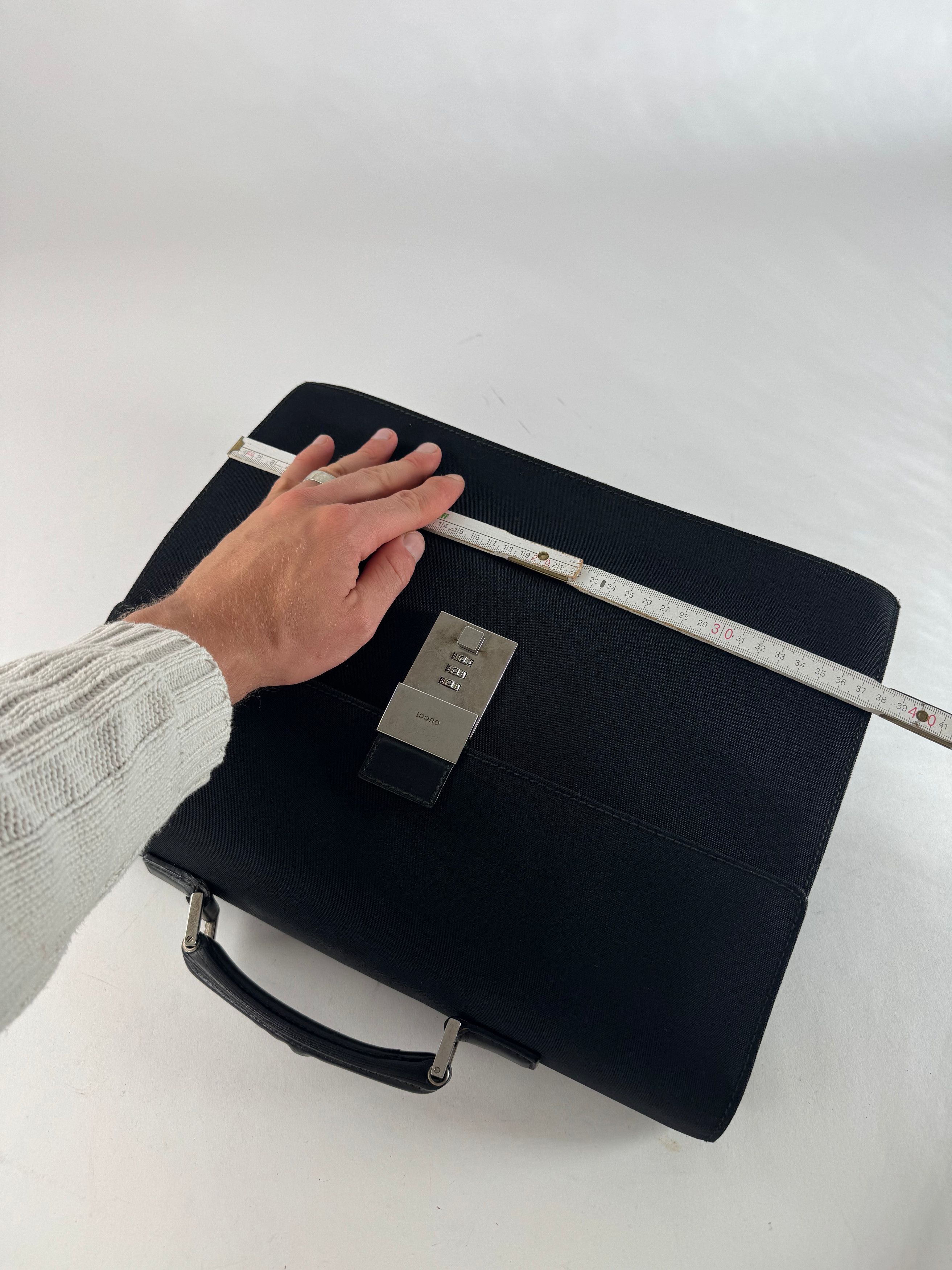 Gucci Vintage Polyester Leather Briefcase Black Size ONE SIZE - 11 Thumbnail