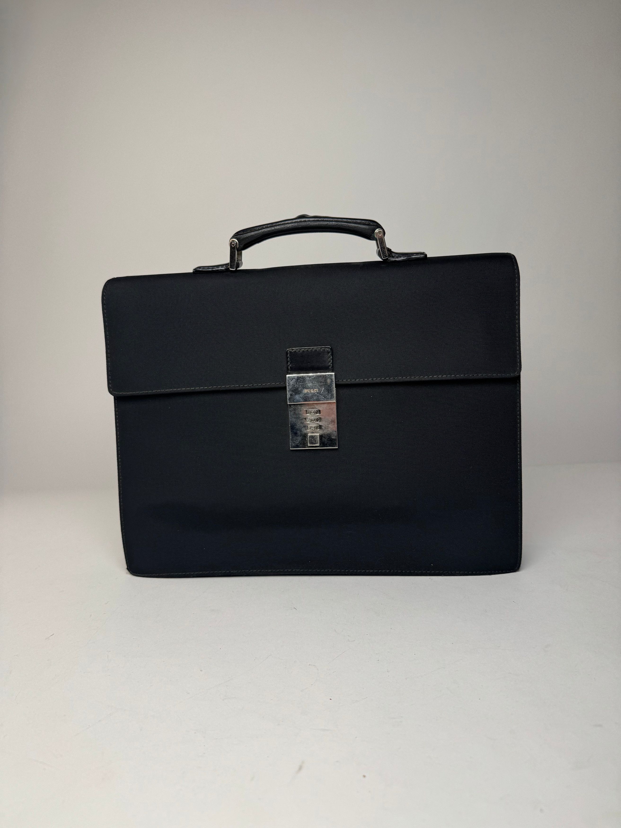 Gucci Vintage Polyester Leather Briefcase Black Size ONE SIZE - 8 Thumbnail