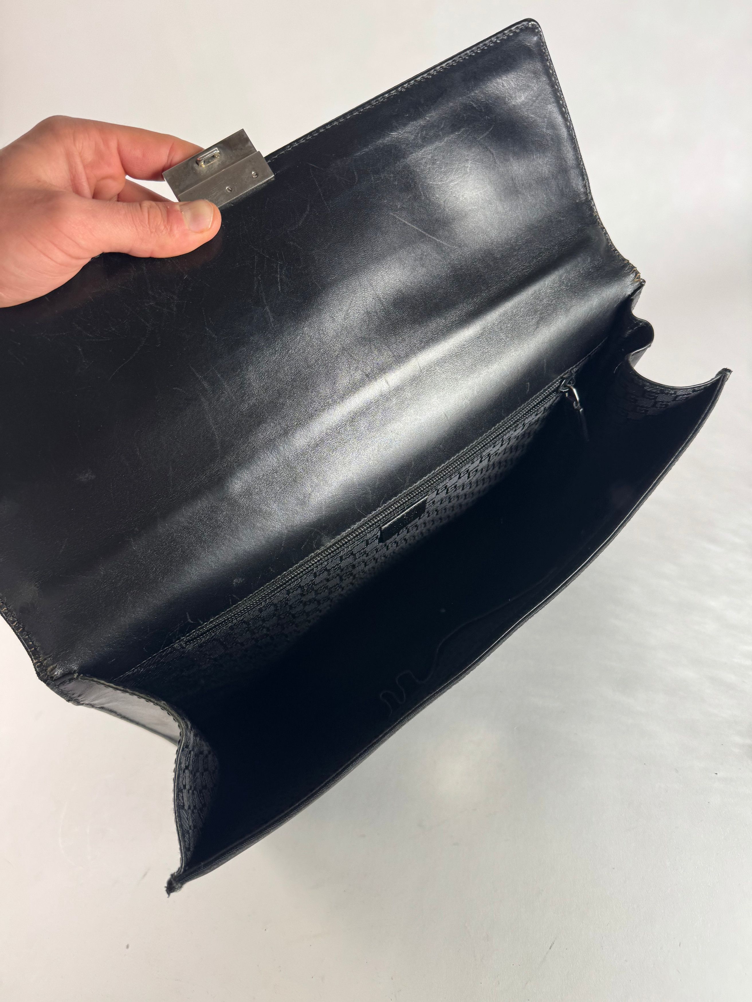 Gucci Vintage Polyester Leather Briefcase Black Size ONE SIZE - 7 Thumbnail