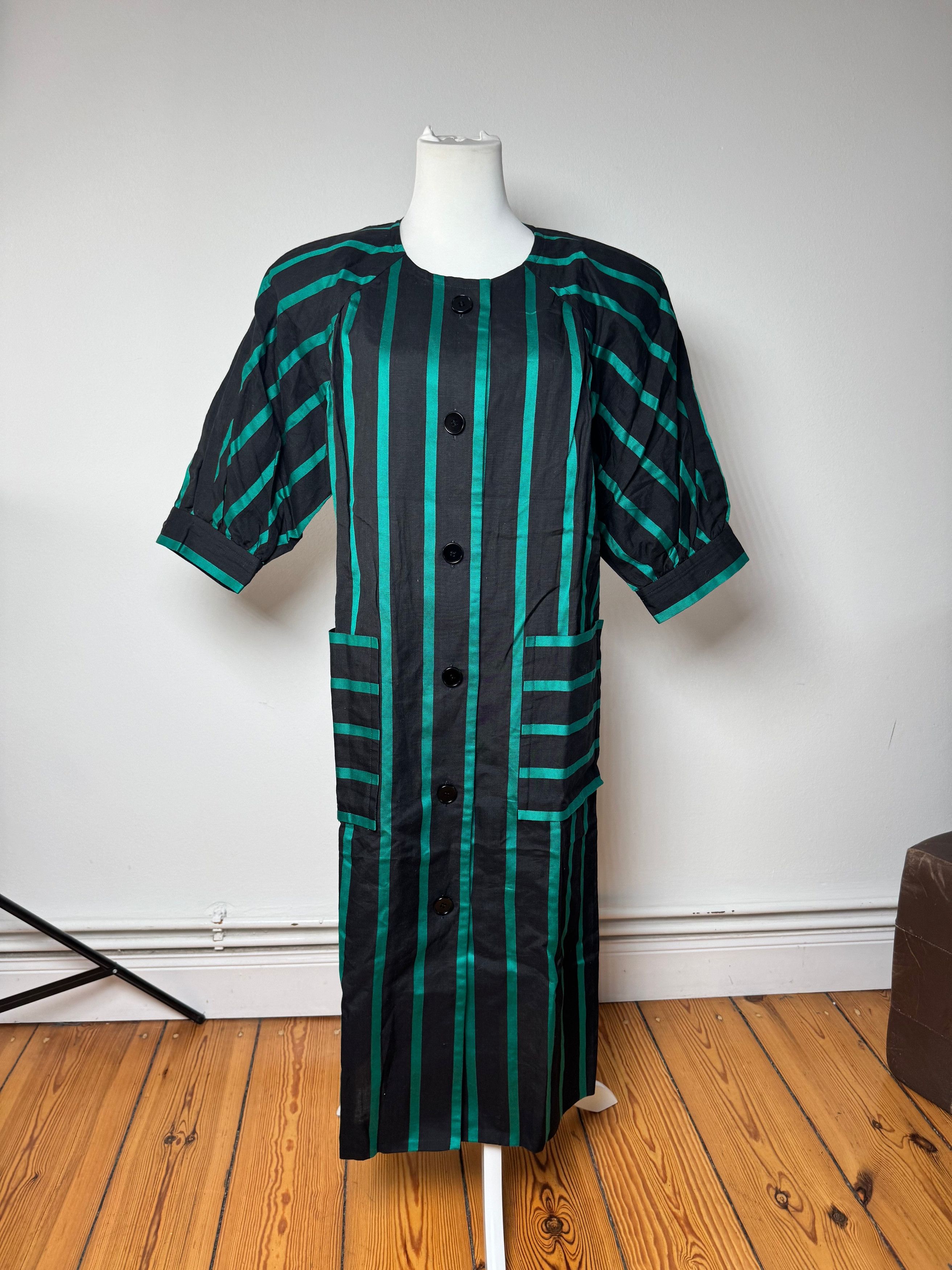 Givenchy Vintage striped Sress Green Black Size L / US 10 / IT 46 - 10 Thumbnail