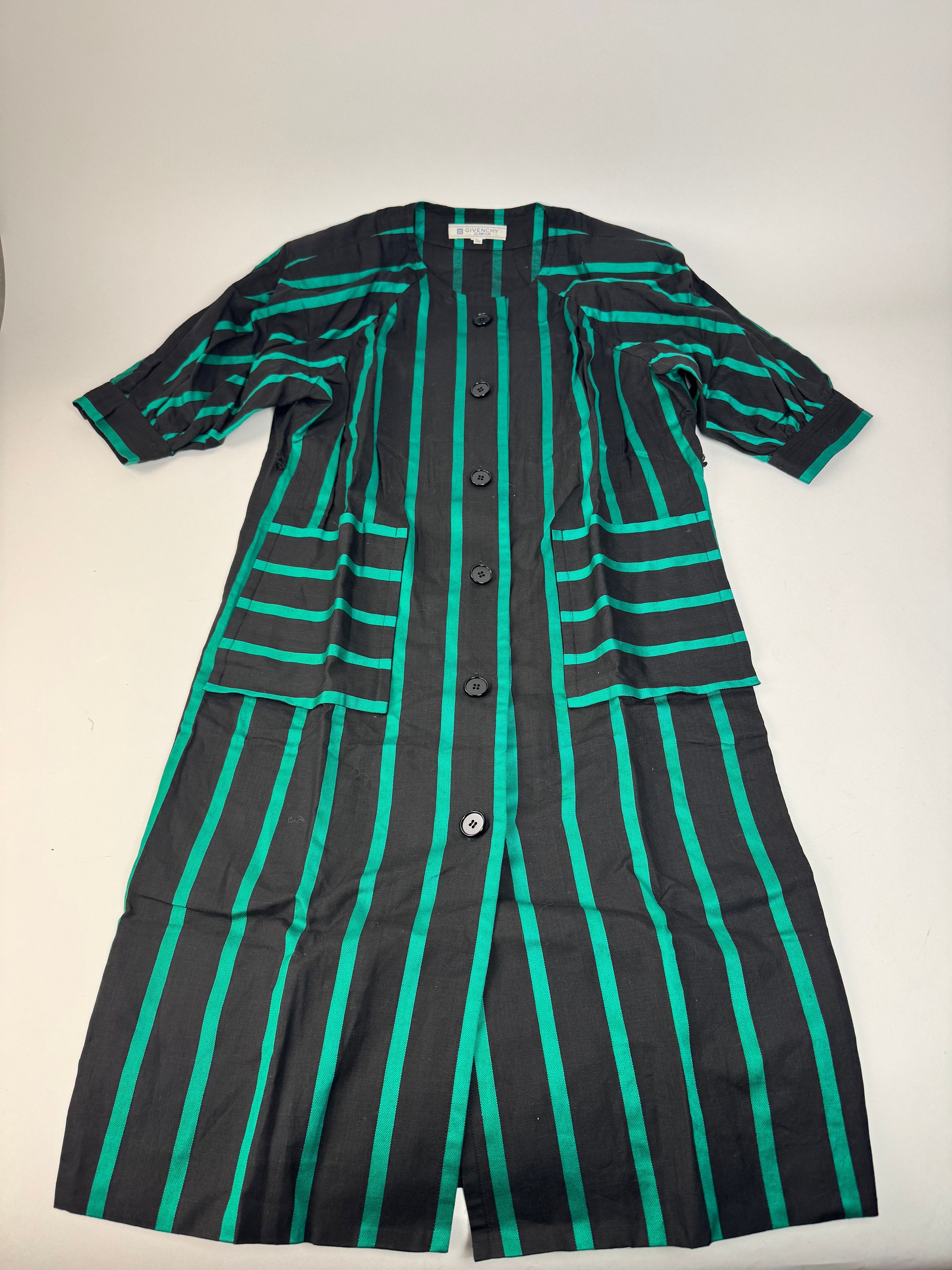 Givenchy Vintage striped Sress Green Black Size L / US 10 / IT 46 - 4 Thumbnail