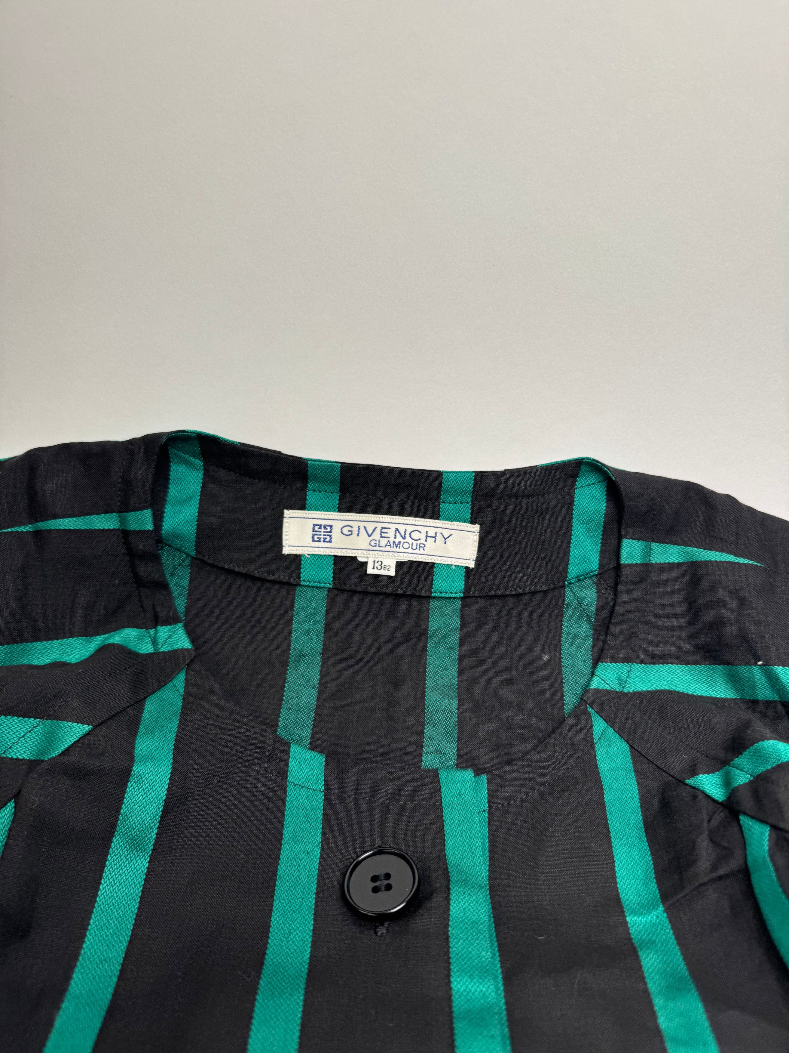 Givenchy Vintage striped Sress Green Black Size L / US 10 / IT 46 - 6 Thumbnail