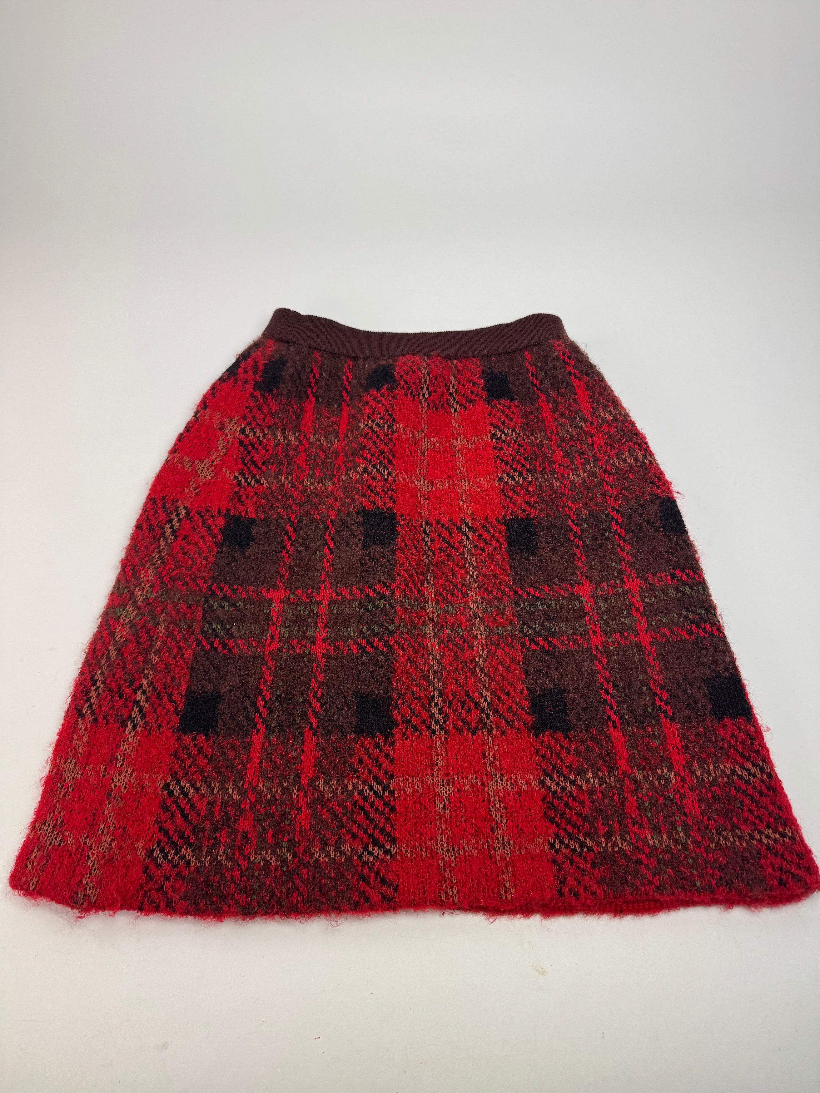 Other Vintage Yves Saint Laurent Checked Skirt Red Black Size 27" / US 4 / IT 40 - 10 Thumbnail