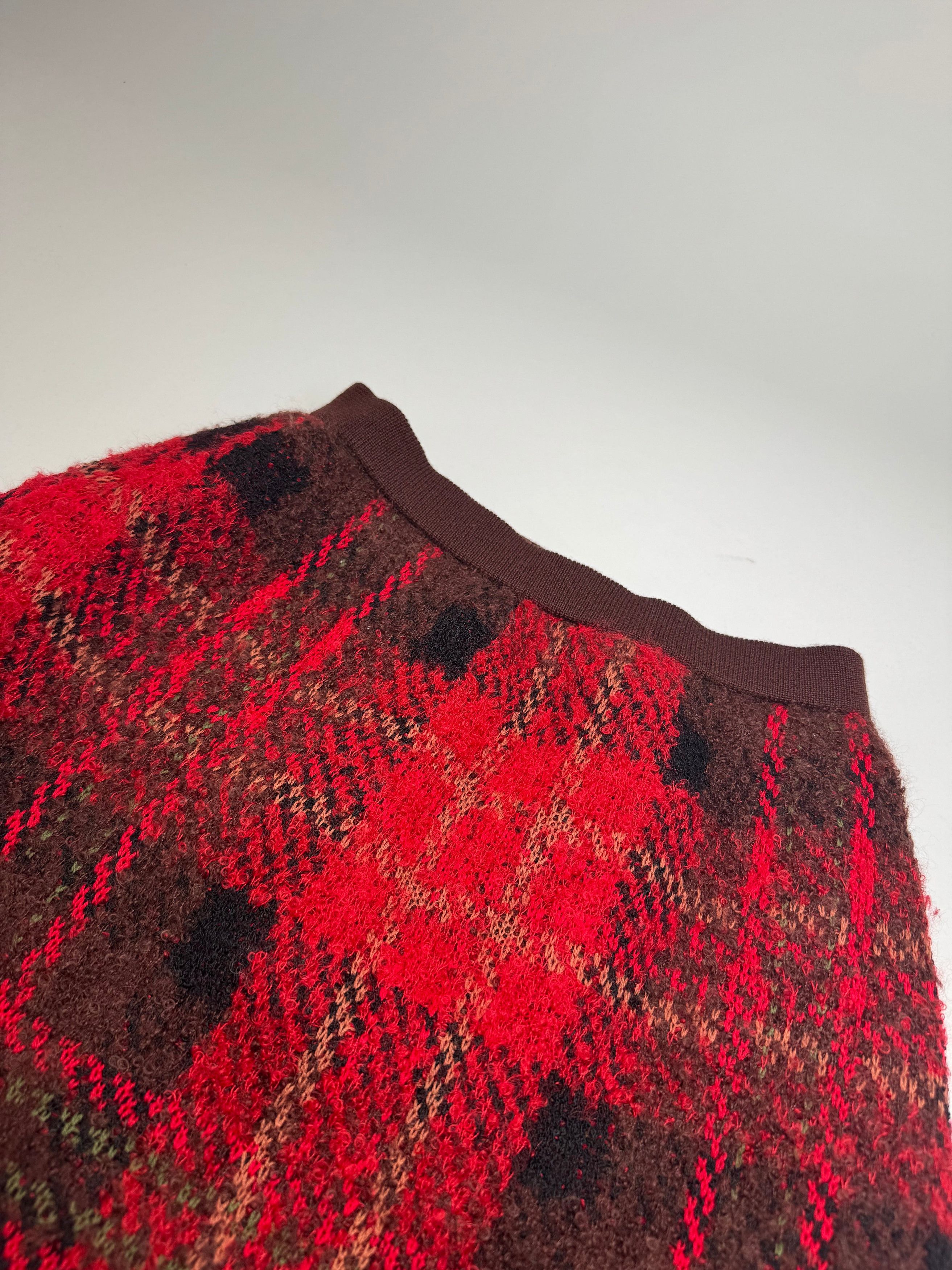 Other Vintage Yves Saint Laurent Checked Skirt Red Black Size 27" / US 4 / IT 40 - 5 Thumbnail