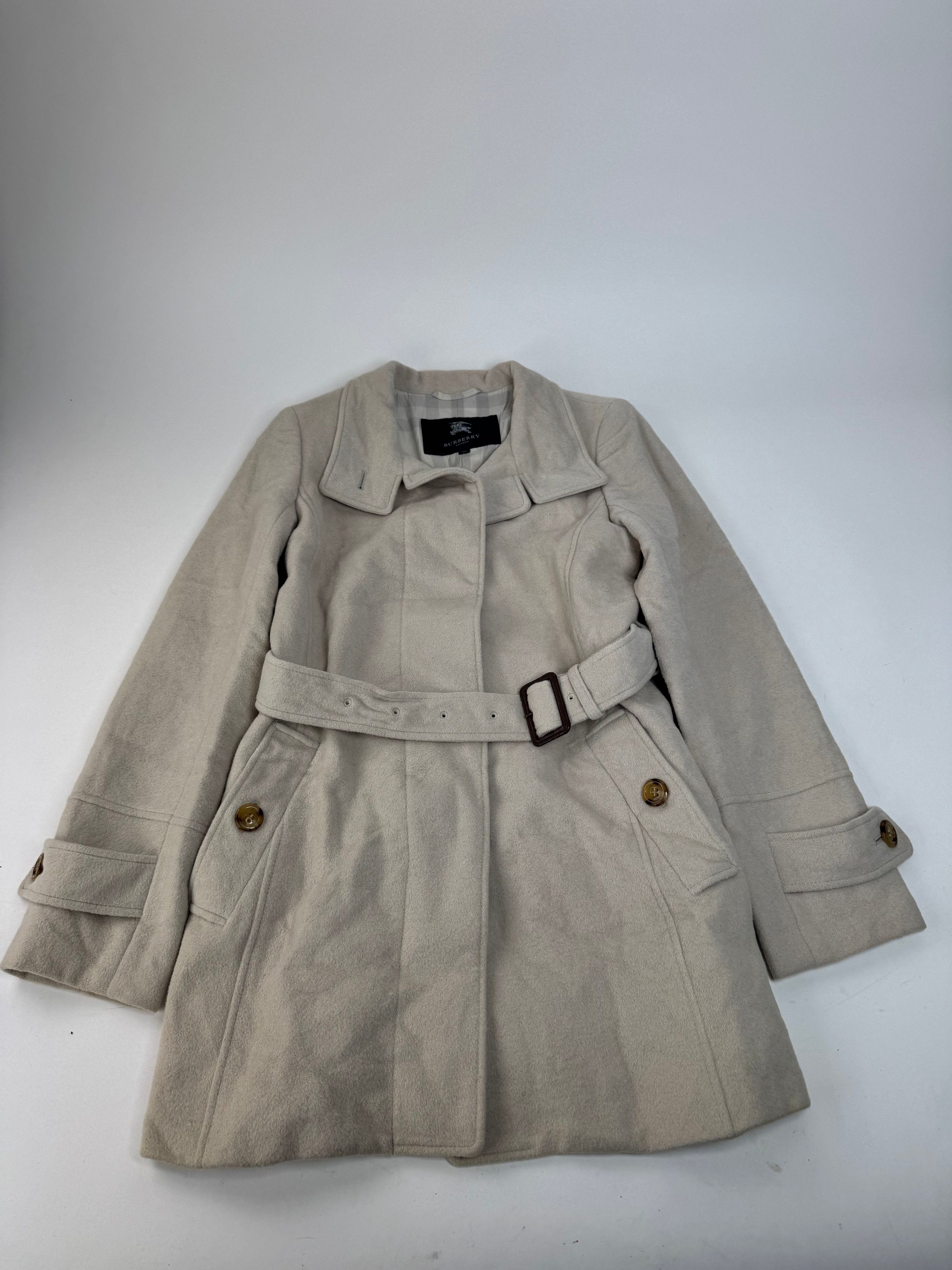 Burberry Vintage Wool Trenchcoat White Size L / US 10 / IT 46 - 4 Thumbnail