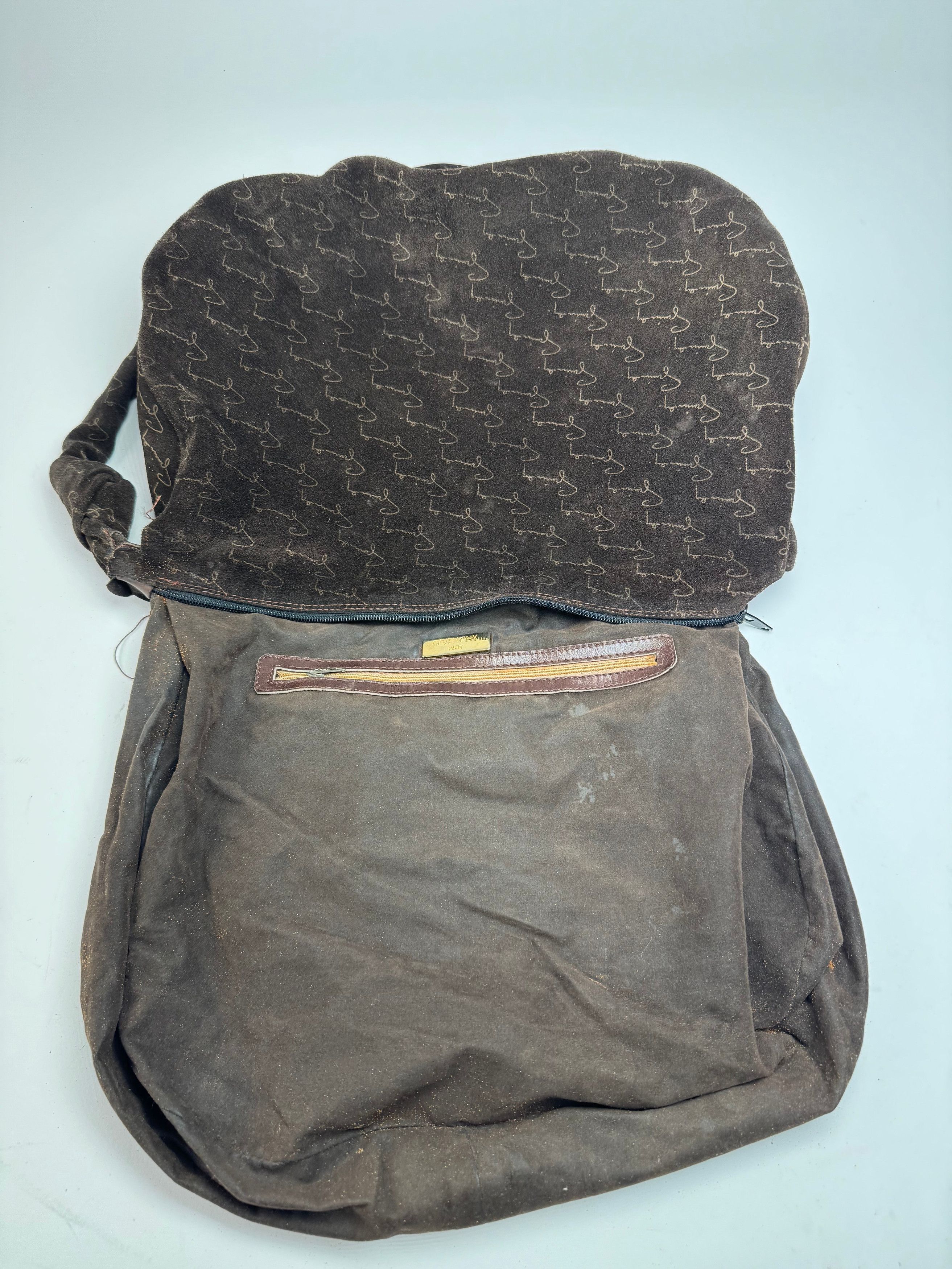 Givenchy Vintage Suede Monogram Shoulder Bag Brown beige Size ONE SIZE - 3 Thumbnail