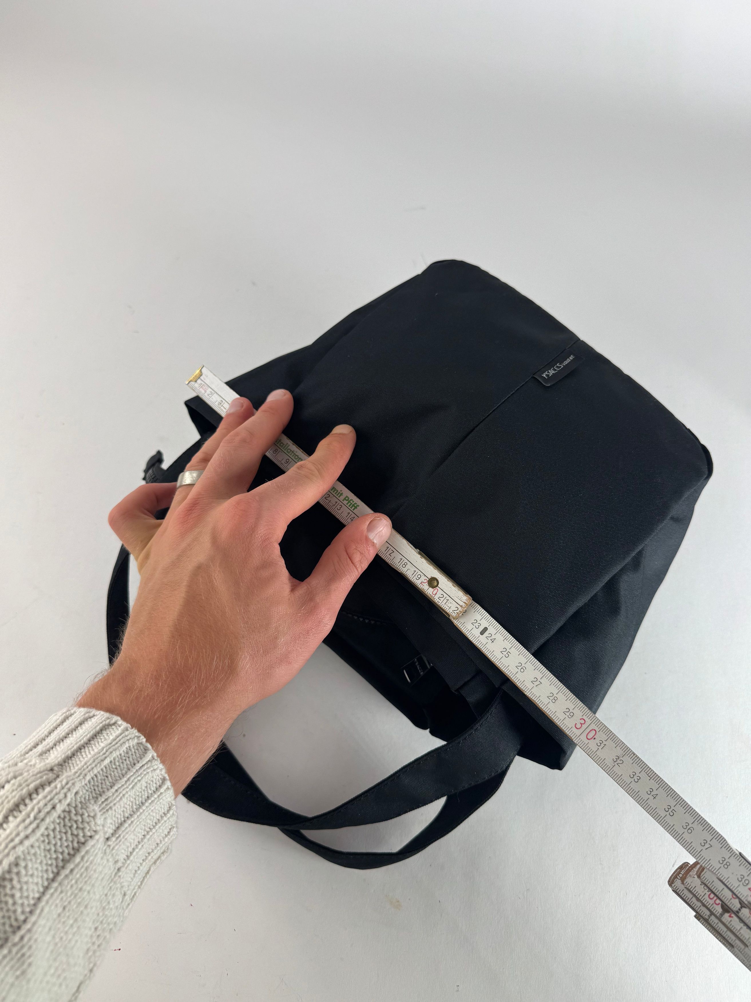 Yohji Yamamoto Vintage Y-Saccs Polyester Handbag Black Size ONE SIZE - 12 Thumbnail