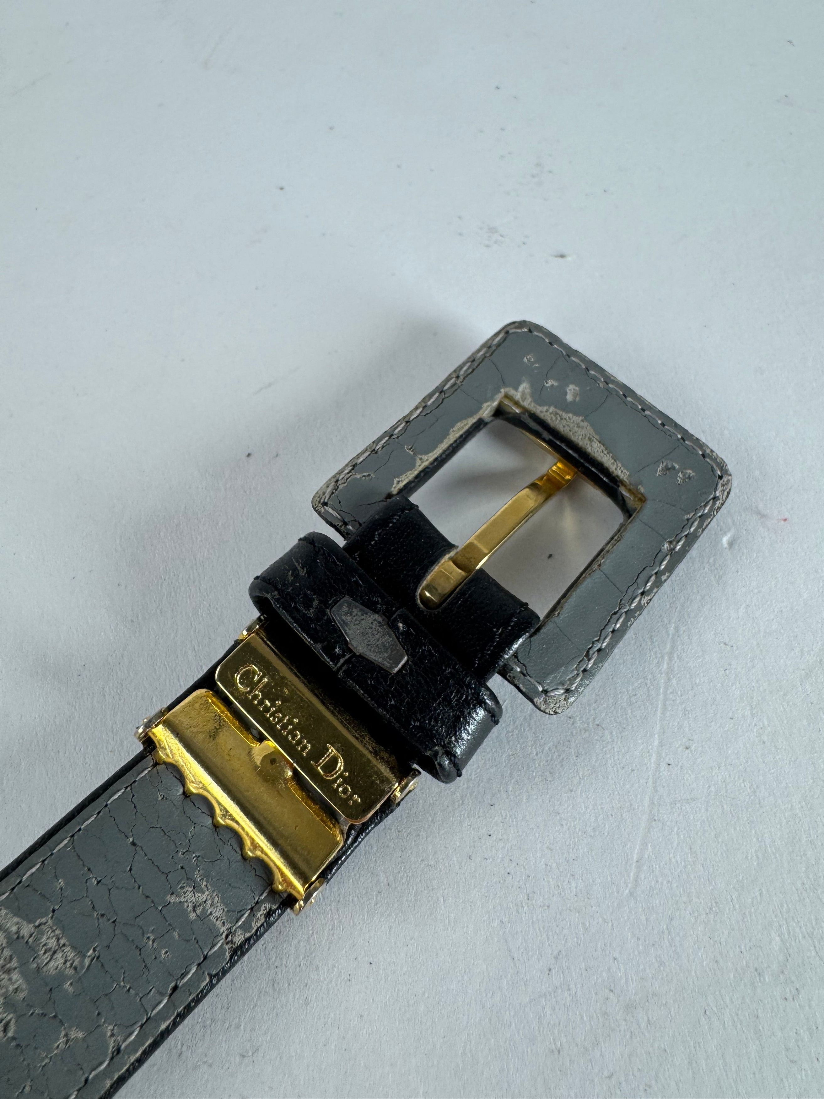 Dior Vintage Leather Belt Black Size ONE SIZE - 5 Thumbnail