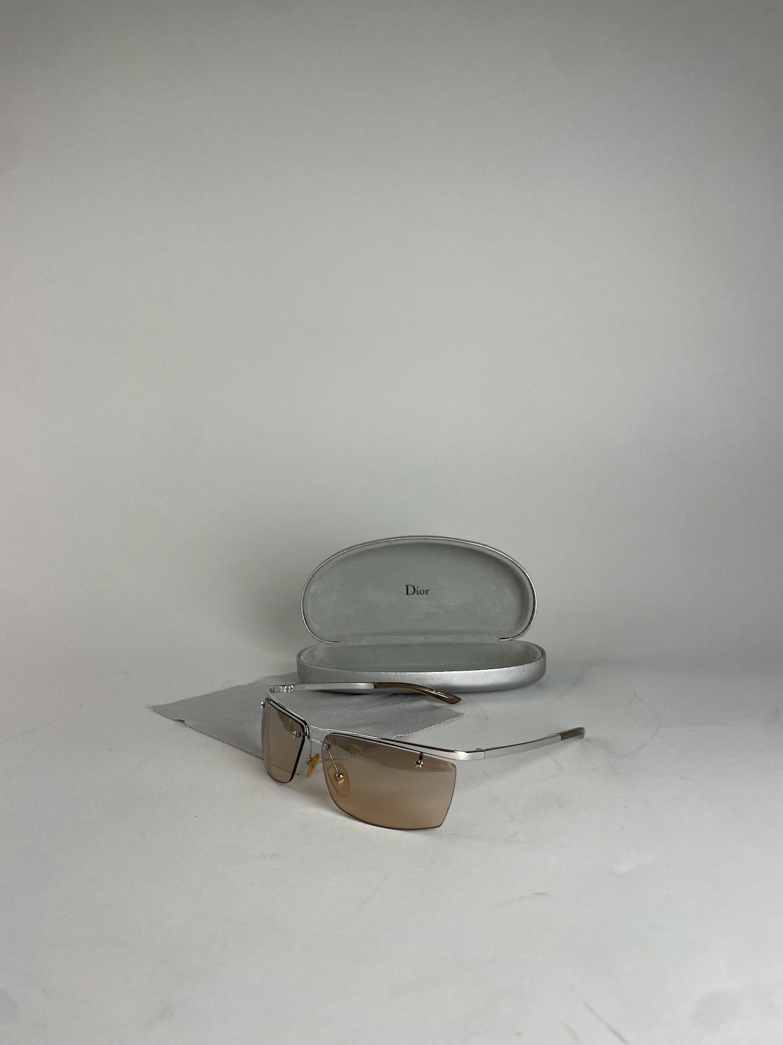Dior Vintage Rimless Sunglasses silver Brown Size ONE SIZE - 2 Thumbnail