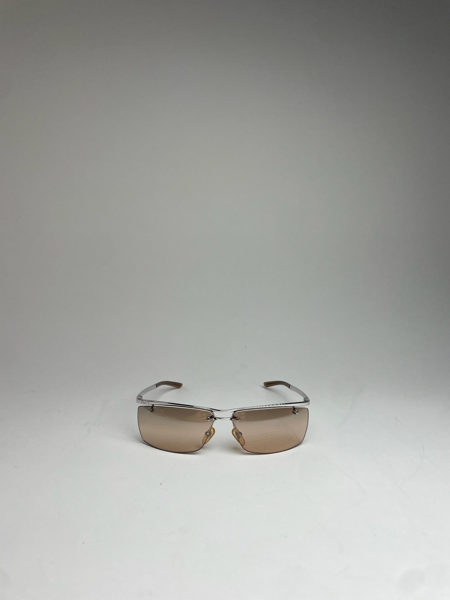 Dior Vintage Rimless Sunglasses silver Brown Size ONE SIZE - 11 Thumbnail