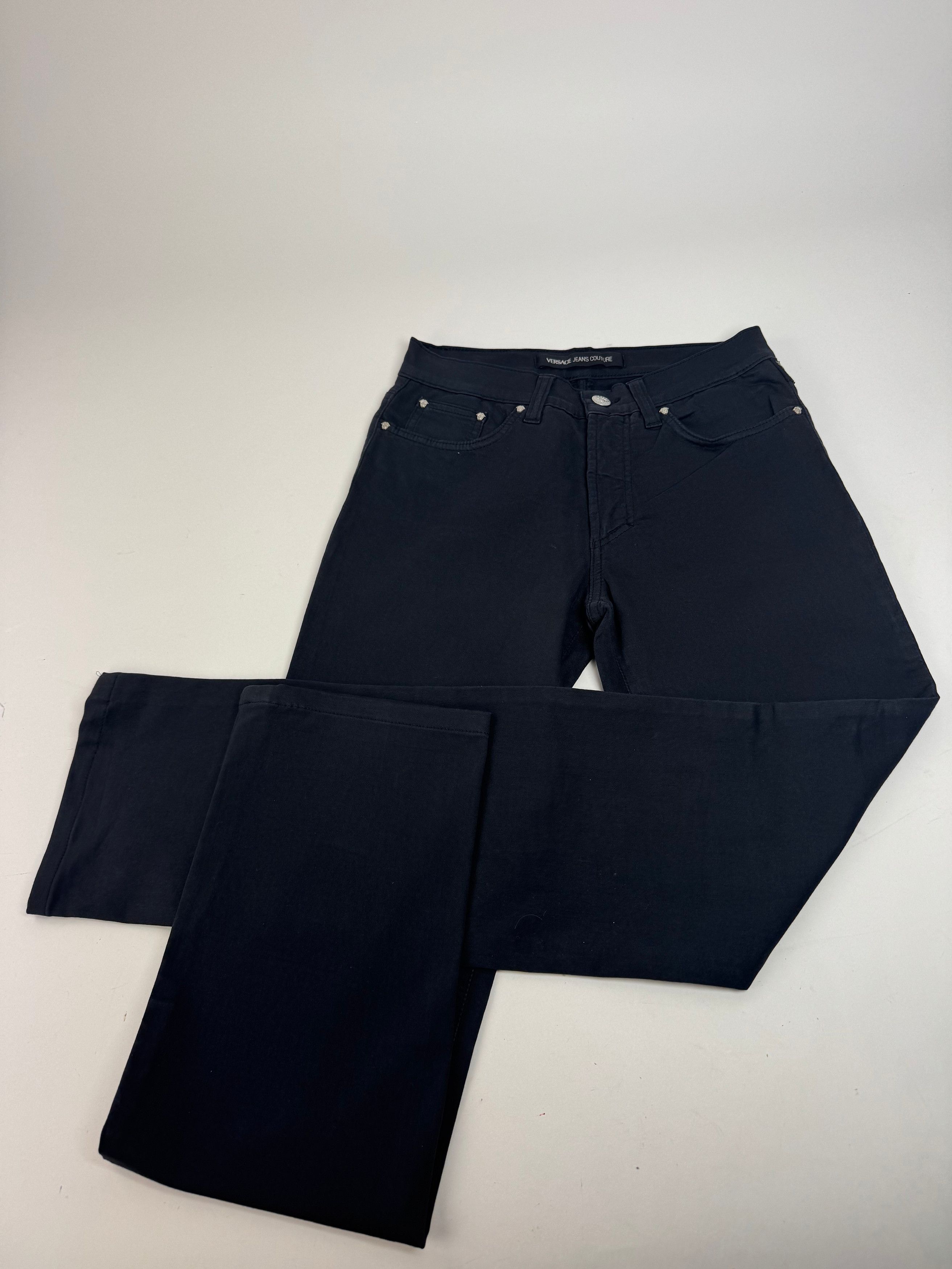Versace Vintage Cotton Pants Black M Size 28" / US 6 / IT 42 - 10 Thumbnail