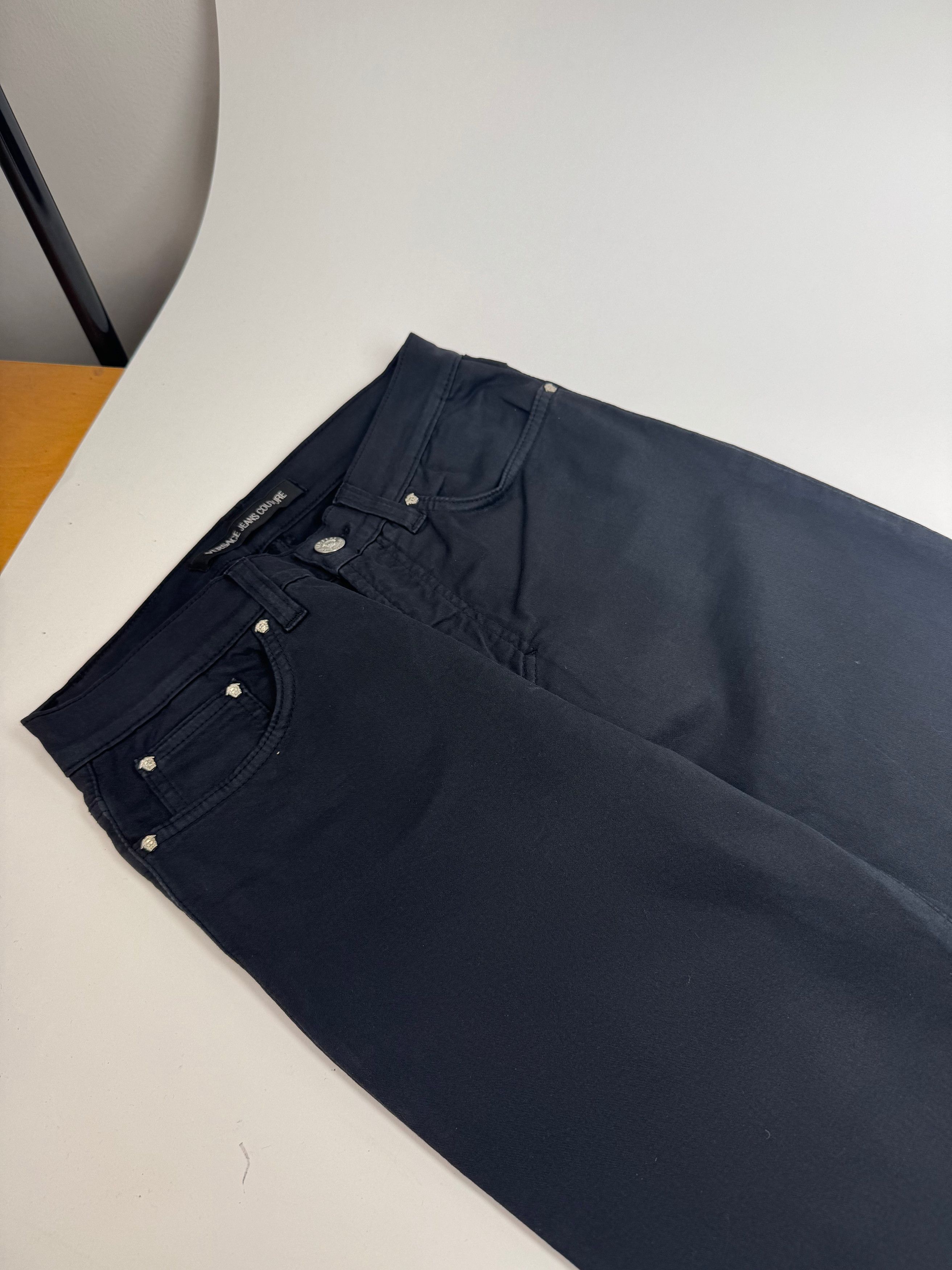 Versace Vintage Cotton Pants Black M Size 28" / US 6 / IT 42 - 6 Thumbnail