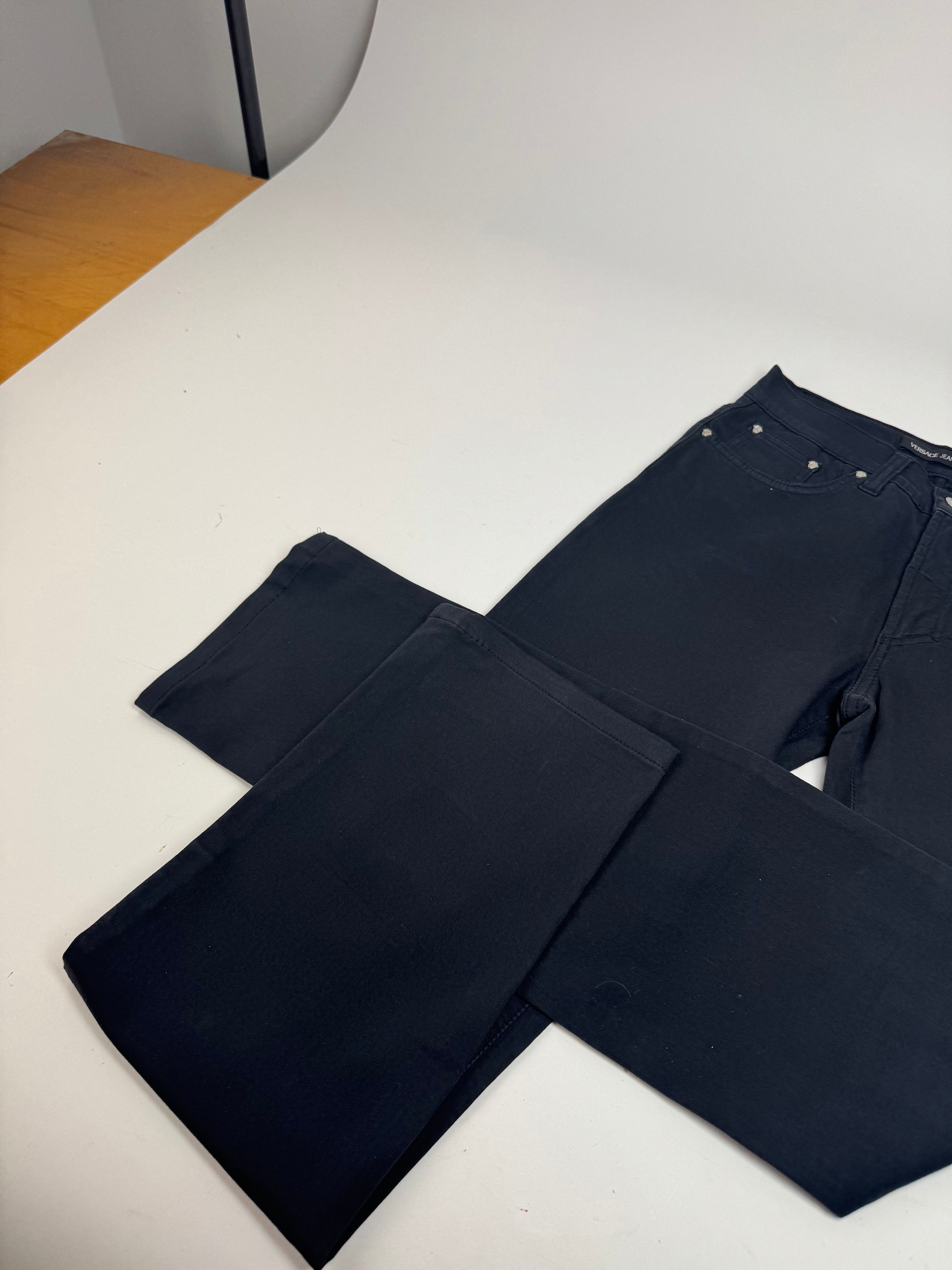 Versace Vintage Cotton Pants Black M Size 28" / US 6 / IT 42 - 4 Thumbnail