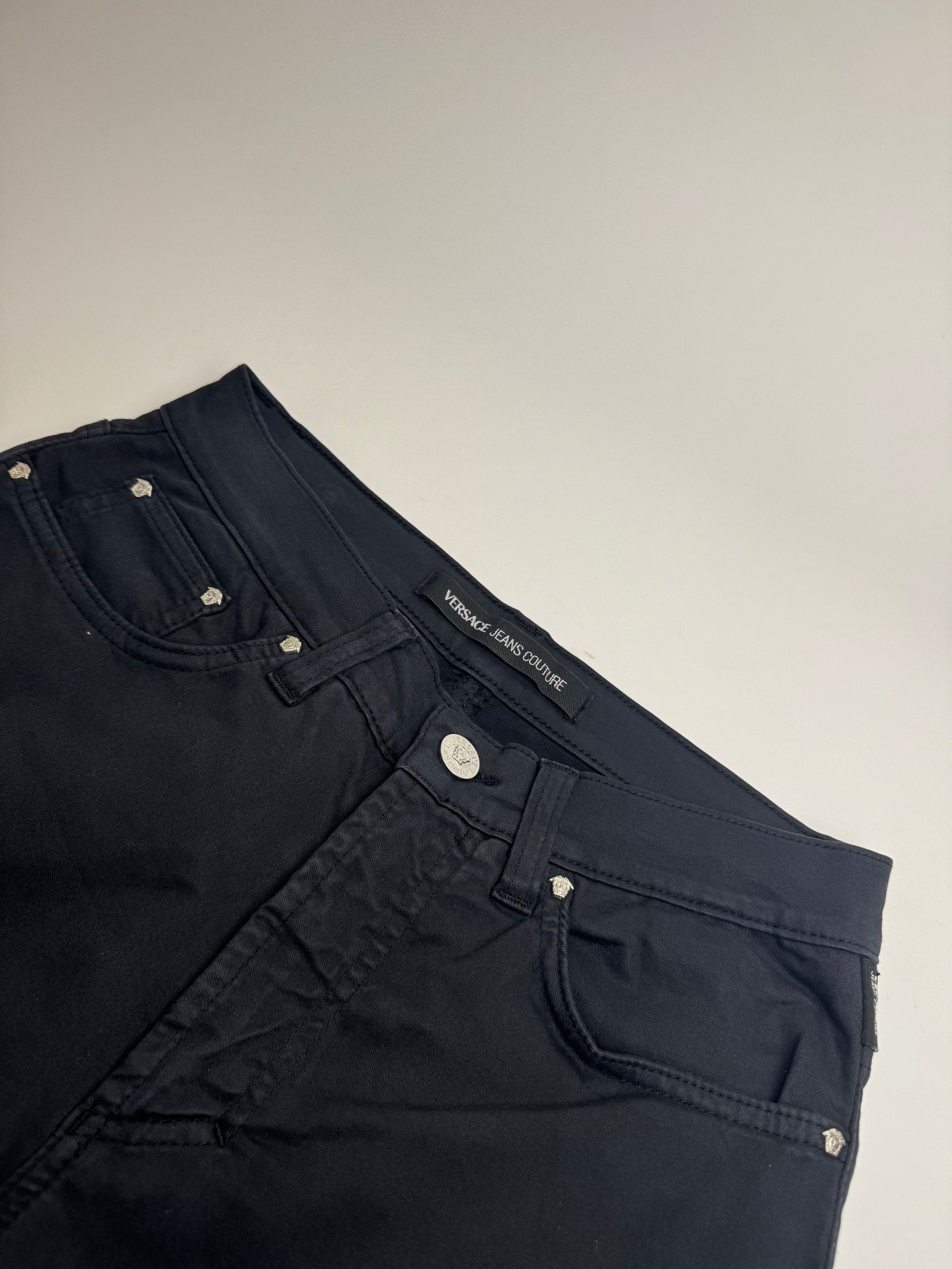 Versace Vintage Cotton Pants Black M Size 28" / US 6 / IT 42 - 3 Thumbnail
