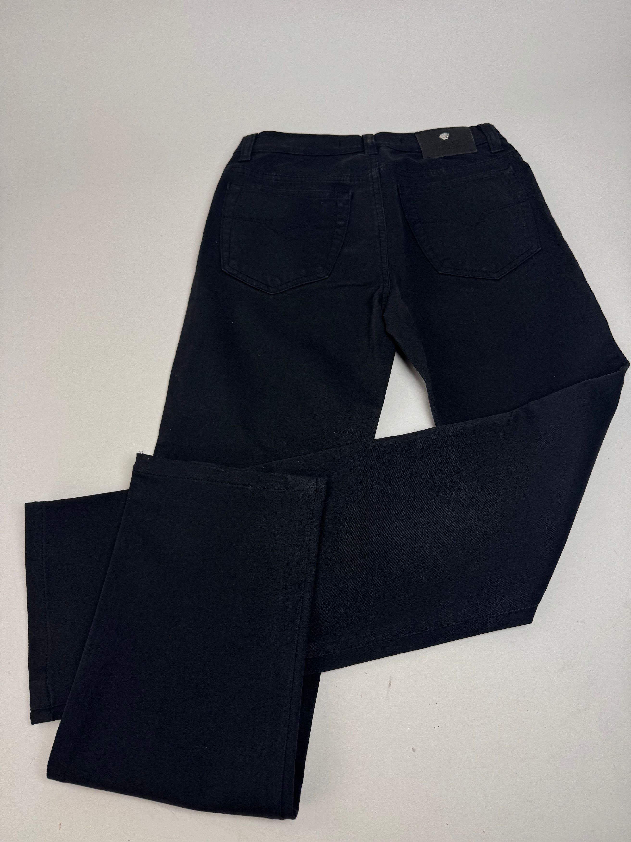 Versace Vintage Cotton Pants Black M Size 28" / US 6 / IT 42 - 2 Thumbnail
