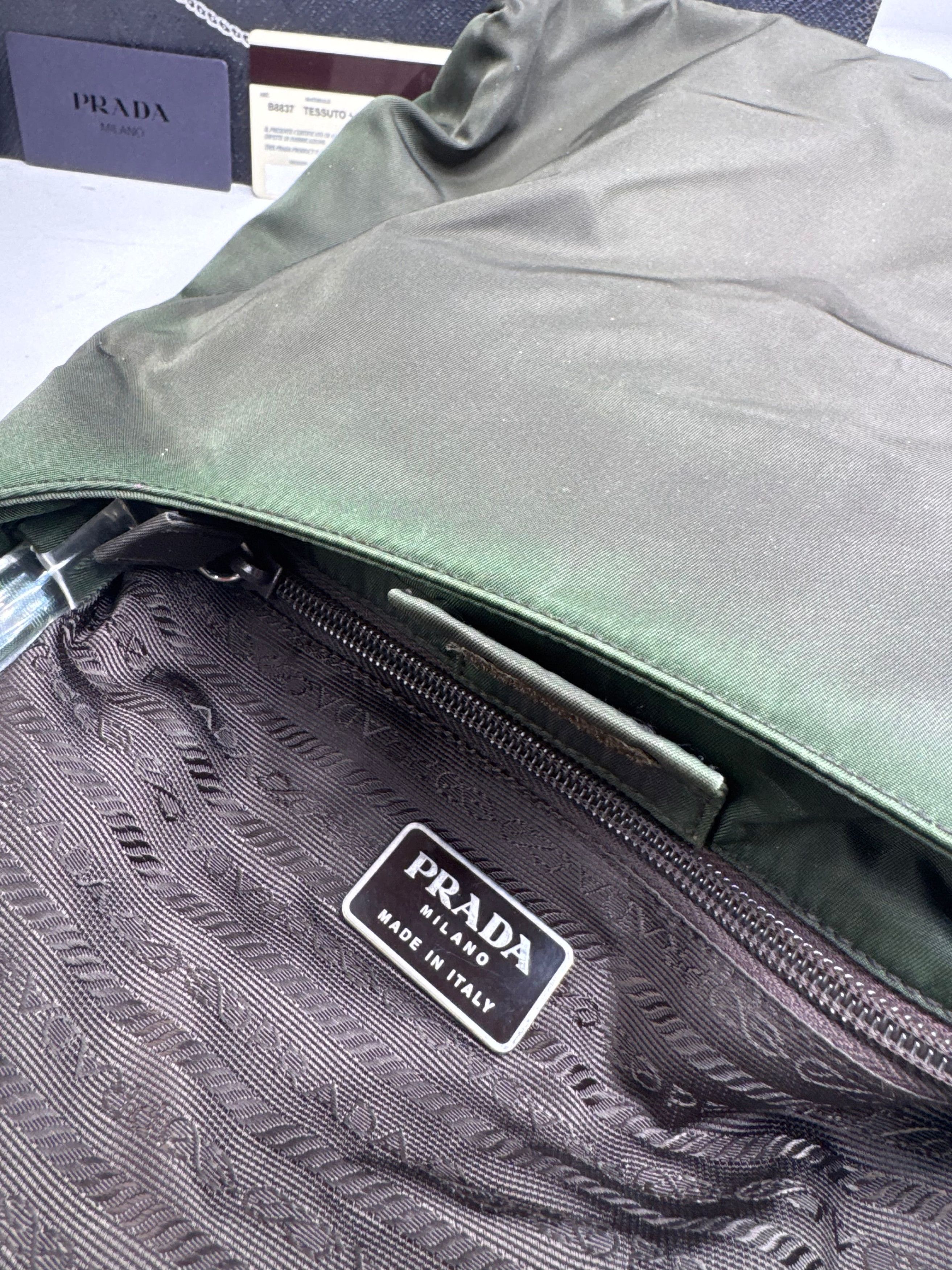 Prada Vintage Polyester Handbag Green Size ONE SIZE - 4 Thumbnail