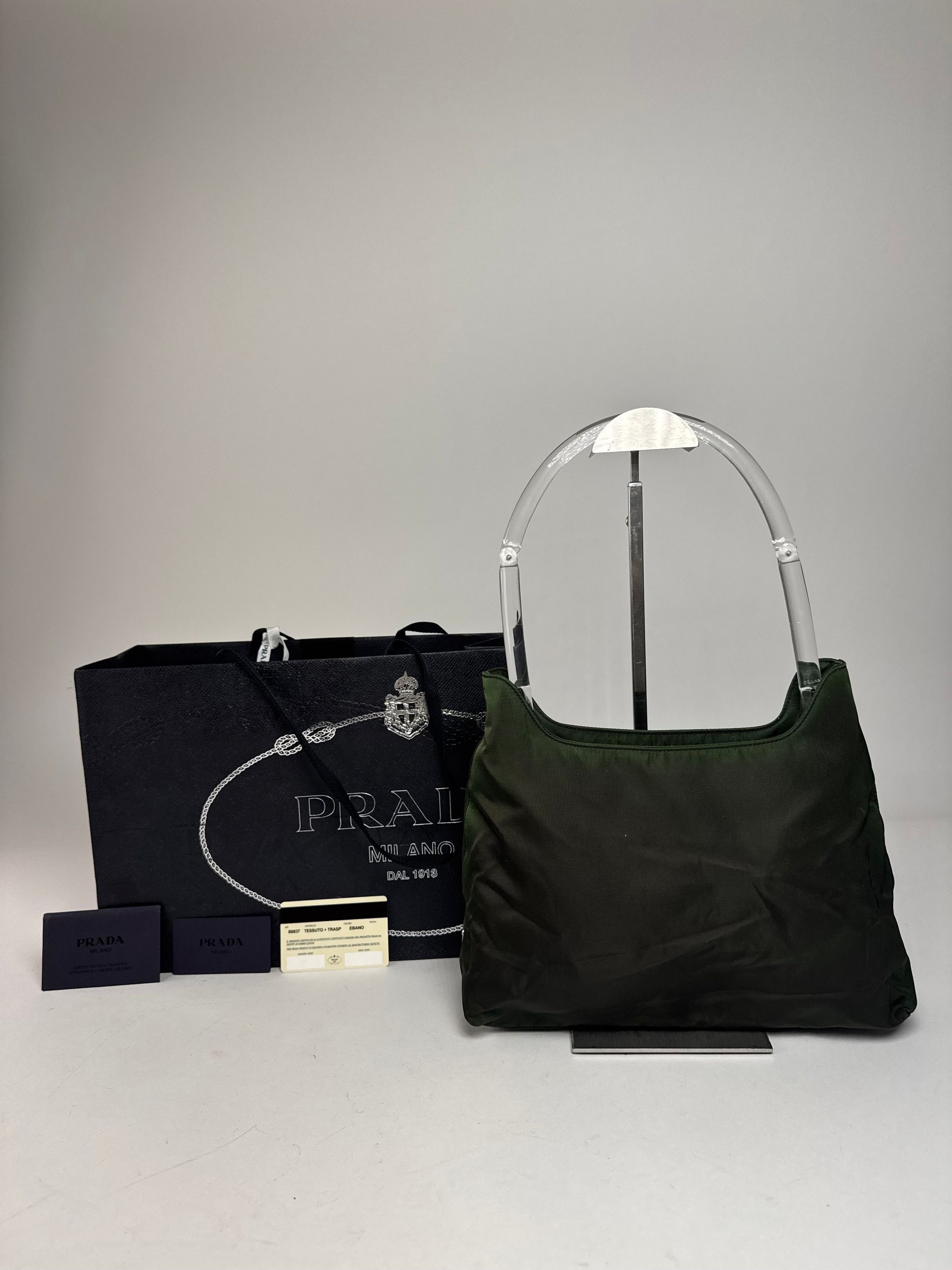 Prada Vintage Polyester Handbag Green Size ONE SIZE - 2 Thumbnail