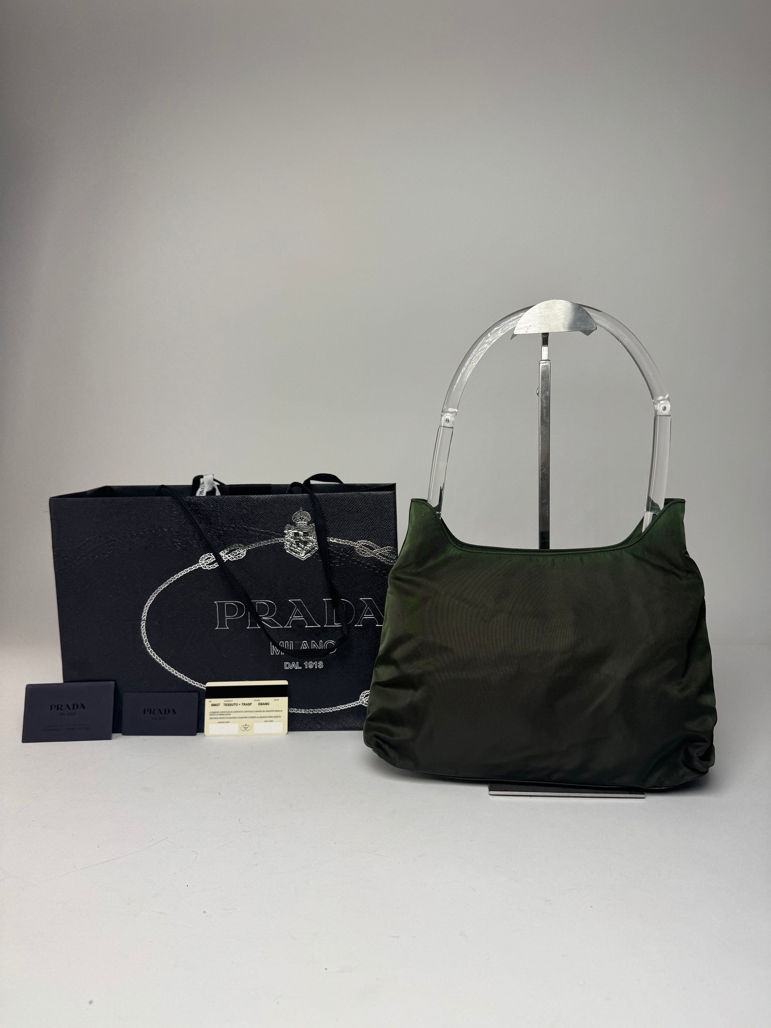 Prada Vintage Polyester Handbag Green Size ONE SIZE - 5 Thumbnail