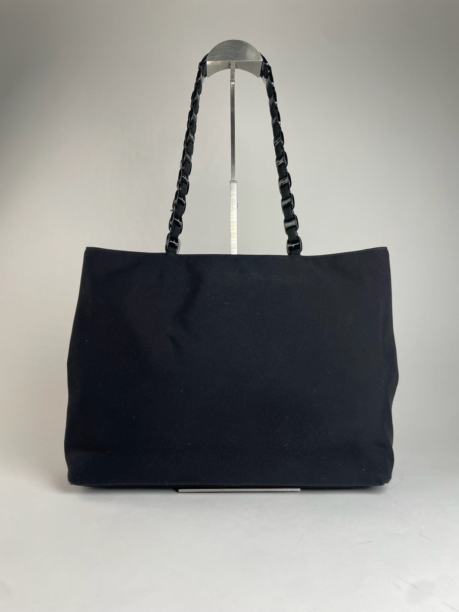 Salvatore Ferragamo Vintage Polyester Handbag Black Size ONE SIZE - 2 Thumbnail