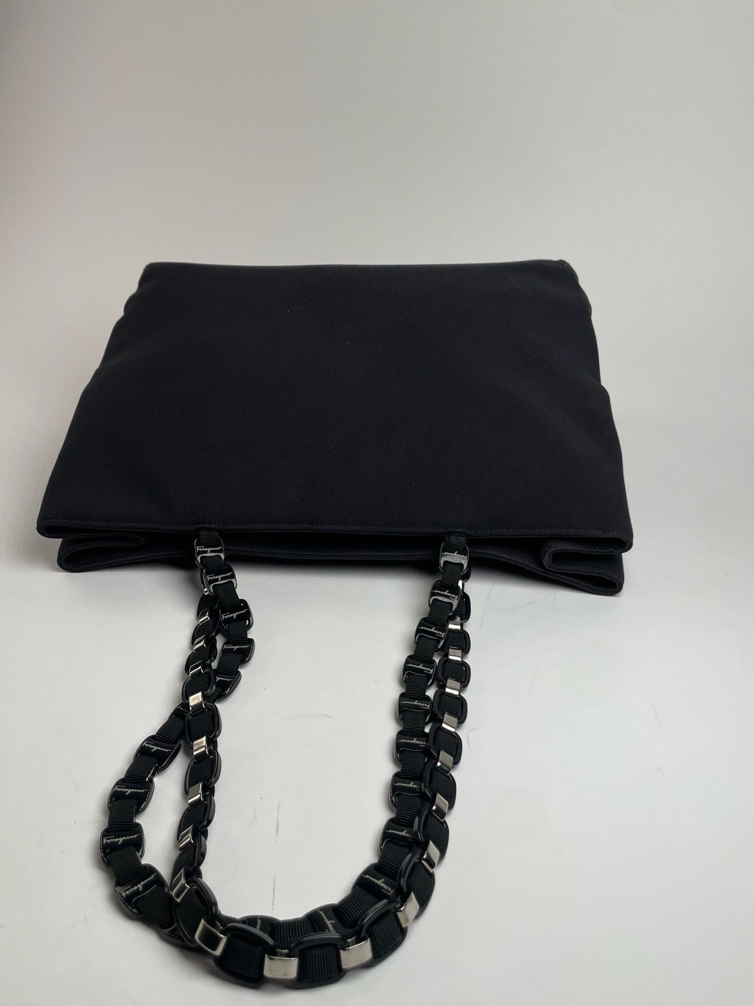Salvatore Ferragamo Vintage Polyester Handbag Black Size ONE SIZE - 10 Thumbnail