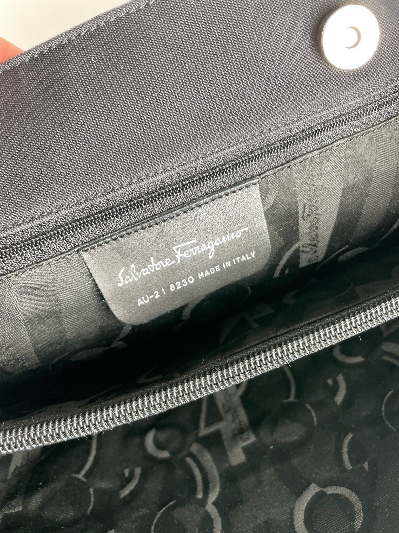 Salvatore Ferragamo Vintage Polyester Handbag Black Size ONE SIZE - 3 Thumbnail