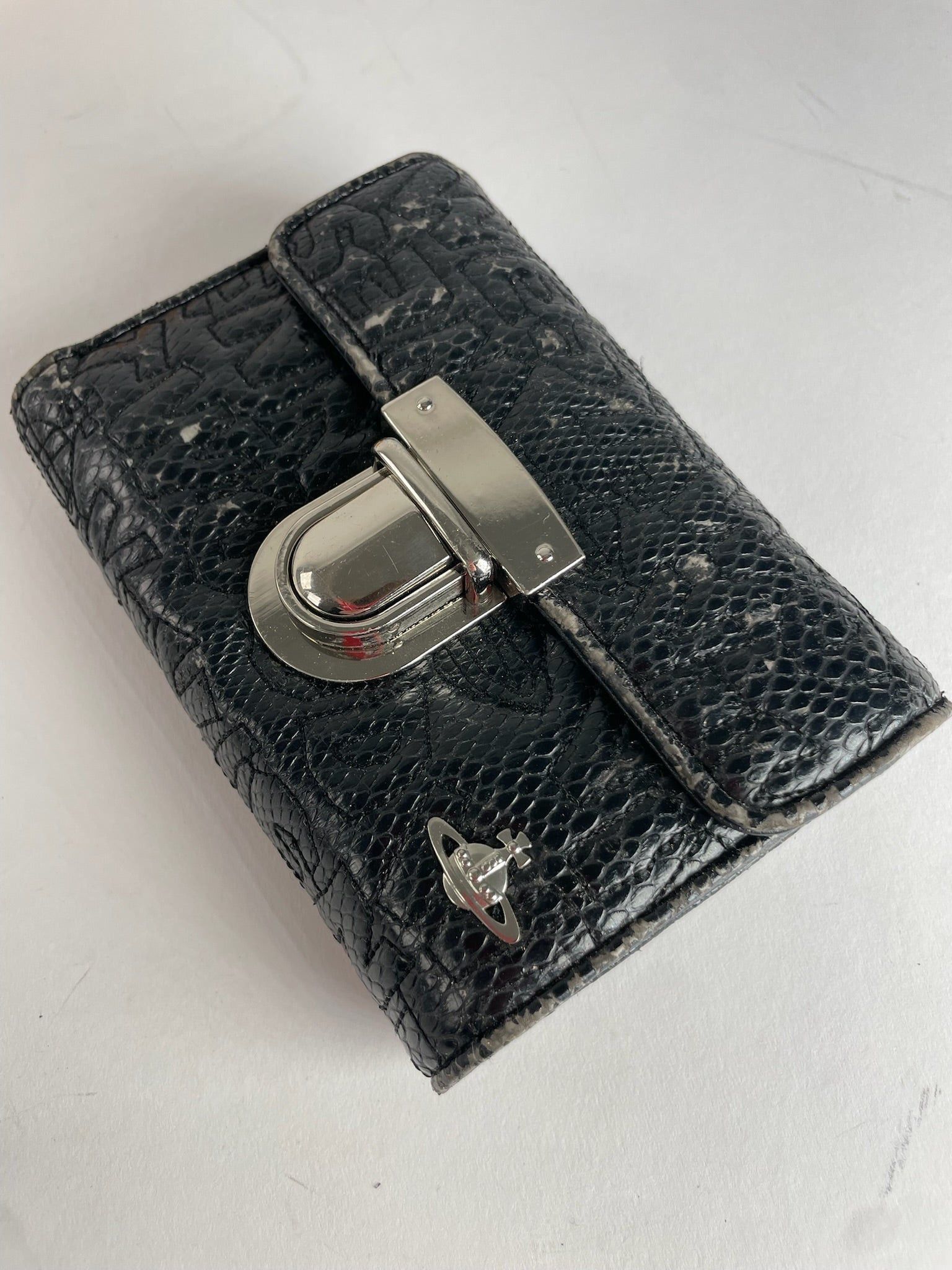 Vivienne Westwood Vintage Vegan Leather Monogram Wallet Black Size ONE SIZE - 6 Thumbnail