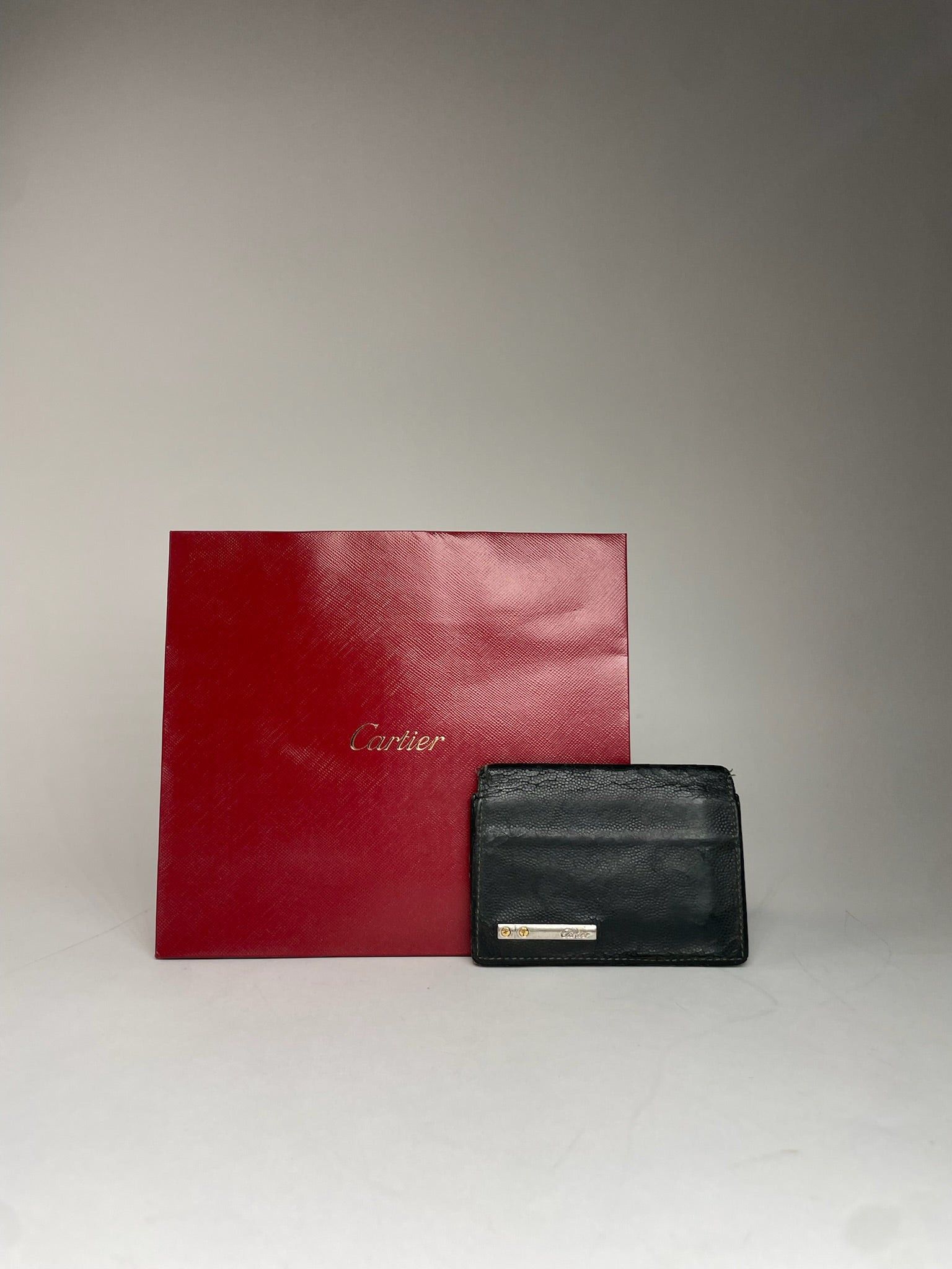 Cartier Vintage Leather Card Holder Black Size ONE SIZE - 4 Thumbnail